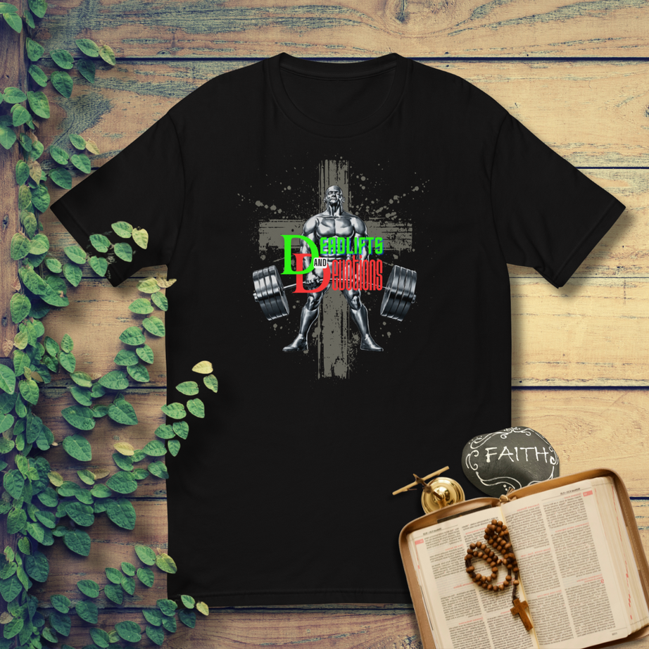 Men's Short Sleeve Fitted T-shirt (Deadlifts and Devotions)