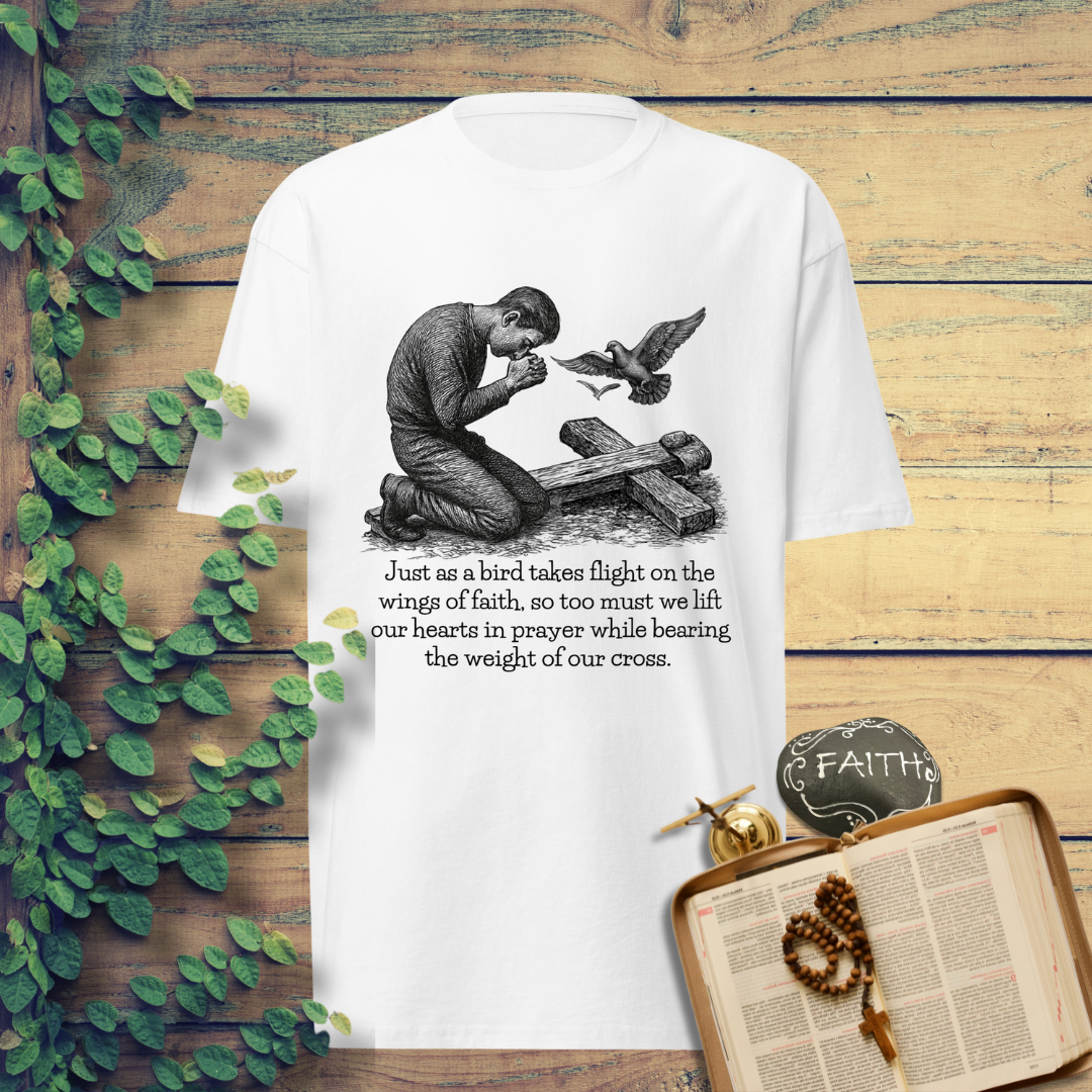 Men’s Premium Heavyweight Tee - Cotton Heritage - Light (Lift Your Cross)