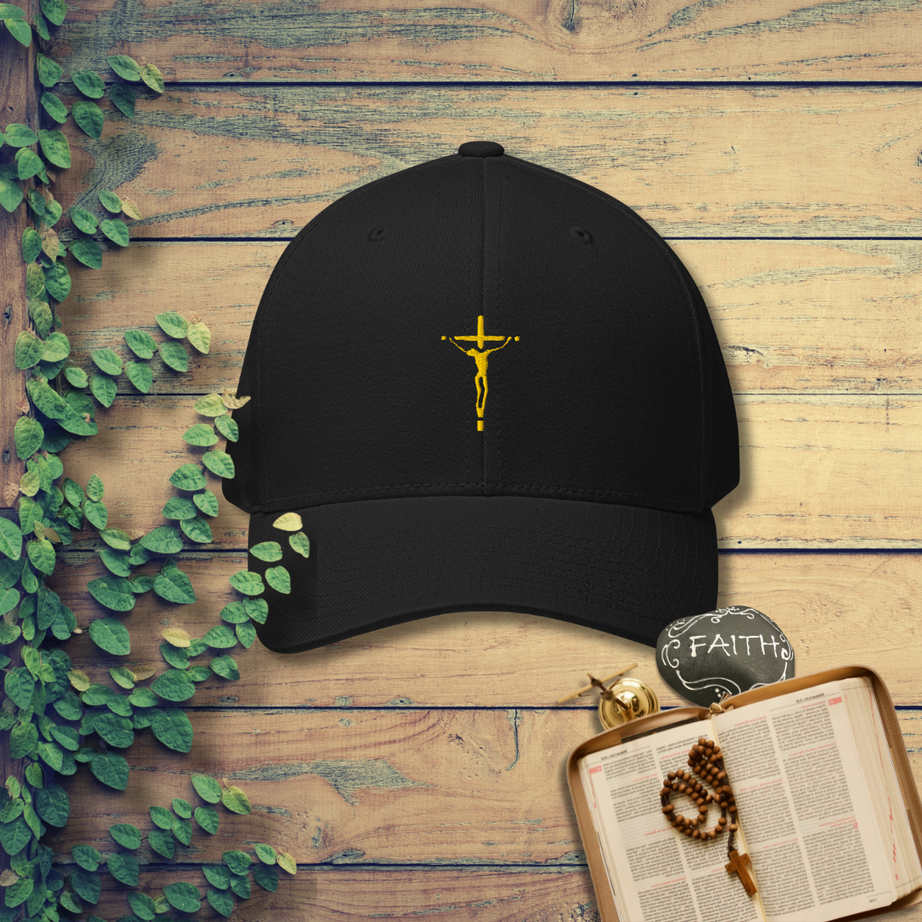 Closed-Back Structured Embroidered Twill Cap (Faith Over Fear)
