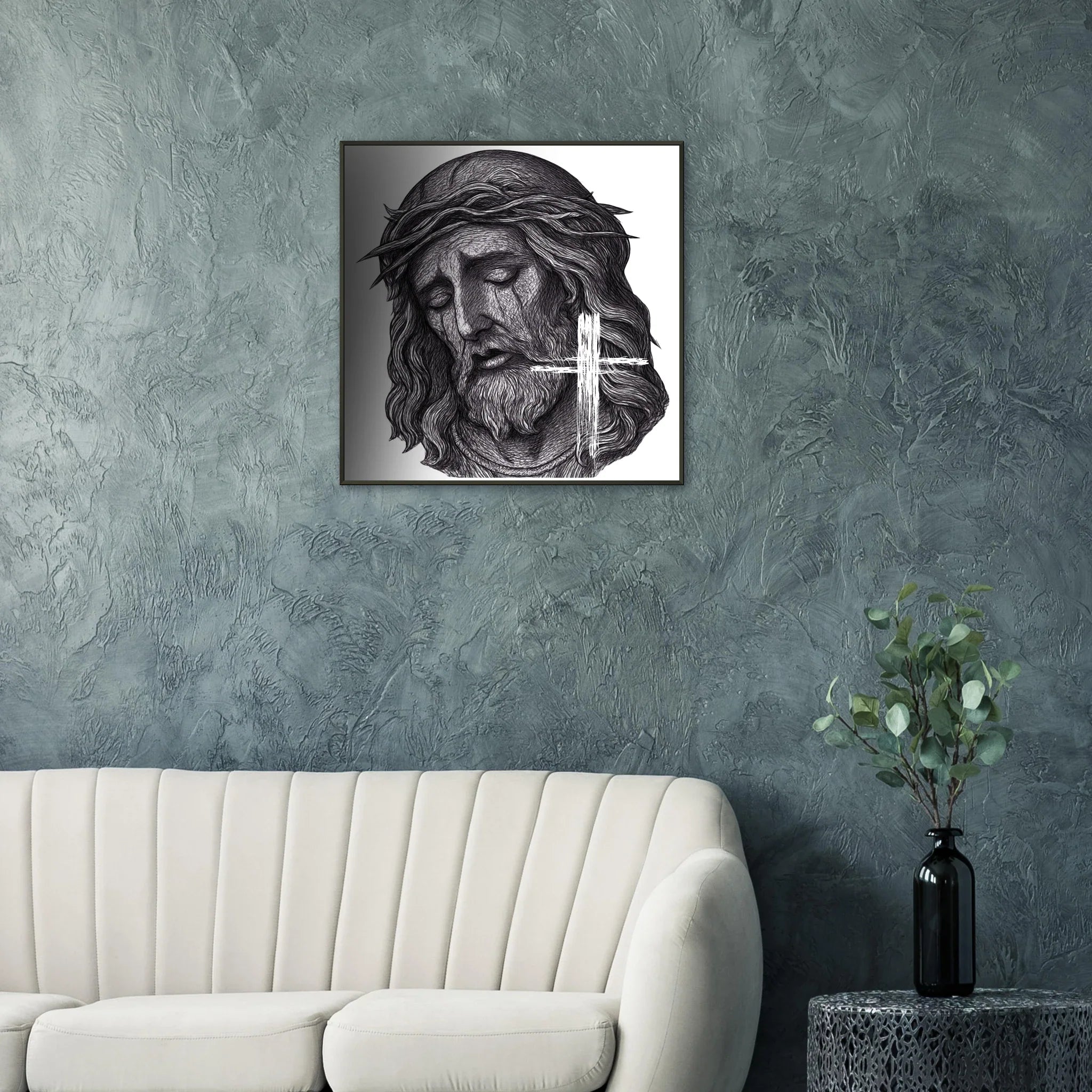 Wall Art Premium Matte Paper Metal Framed Poster (Jesus is King) - Print Material