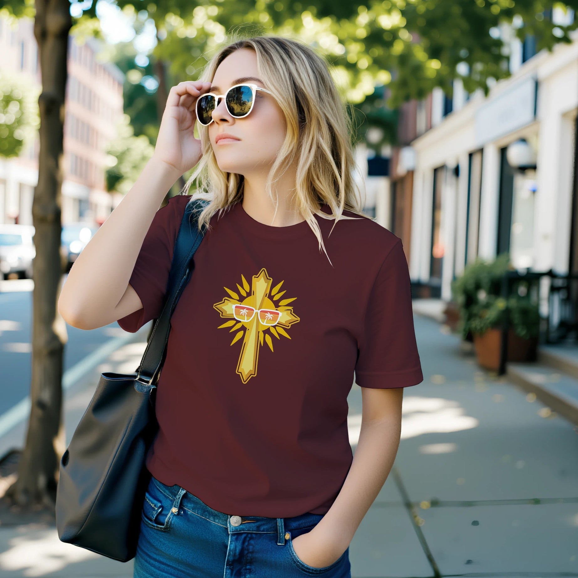 Unisex Premium Crewneck T-shirt - Dark (2 Corinthians) - Print Material