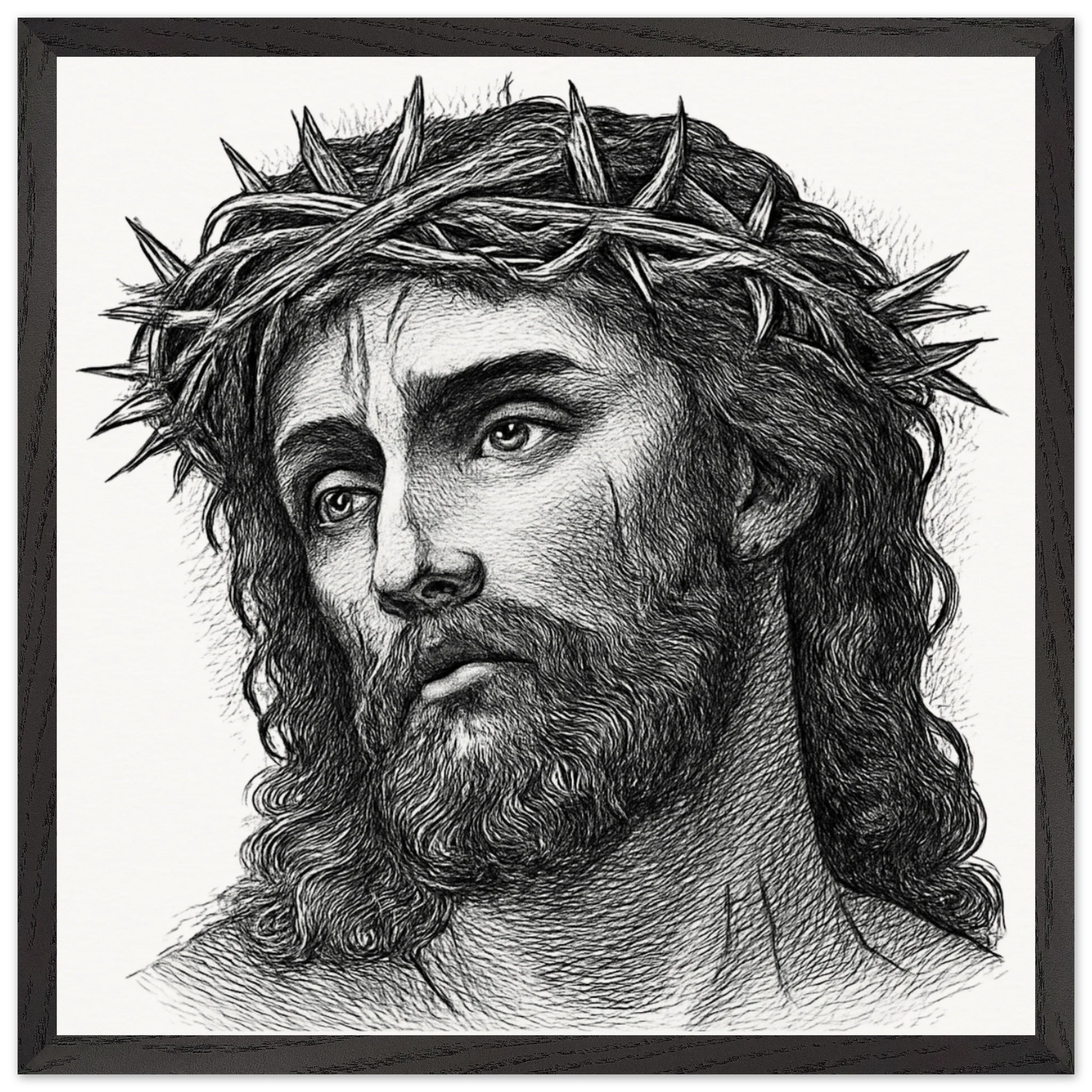 Wall Art Premium Wooden Framed Poster With Museum-Quality Matte Paper (Christ is my Saviour) - 50x50 cm / 20x20″