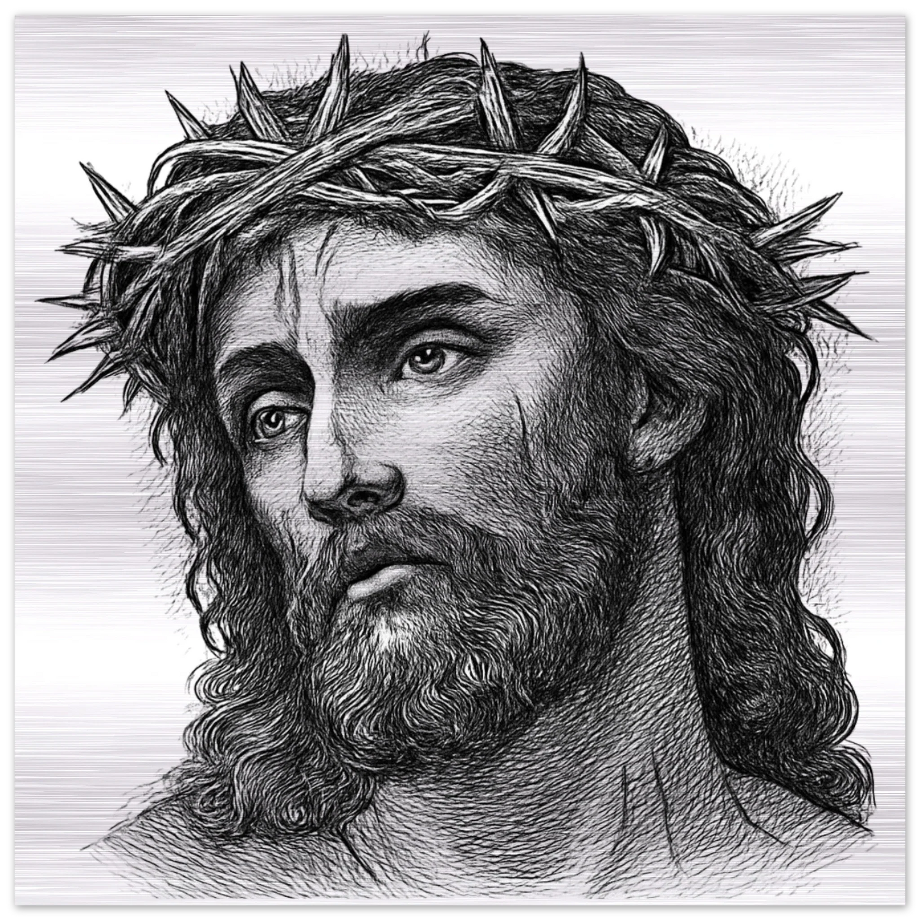 Wall Art Brushed Aluminum Print (Christ is my Saviour) - 60x60 cm / 24x24″ - Material
