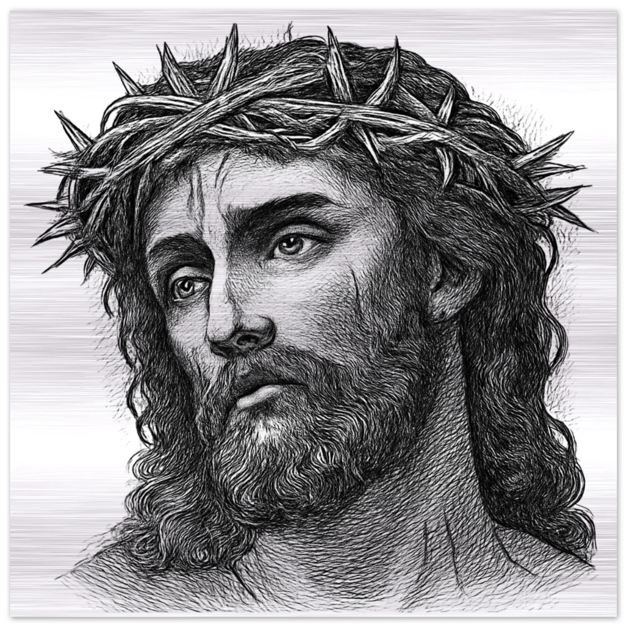 Wall Art Brushed Aluminum Print (Christ is my Saviour) - 60x60 cm / 24x24″ - Material