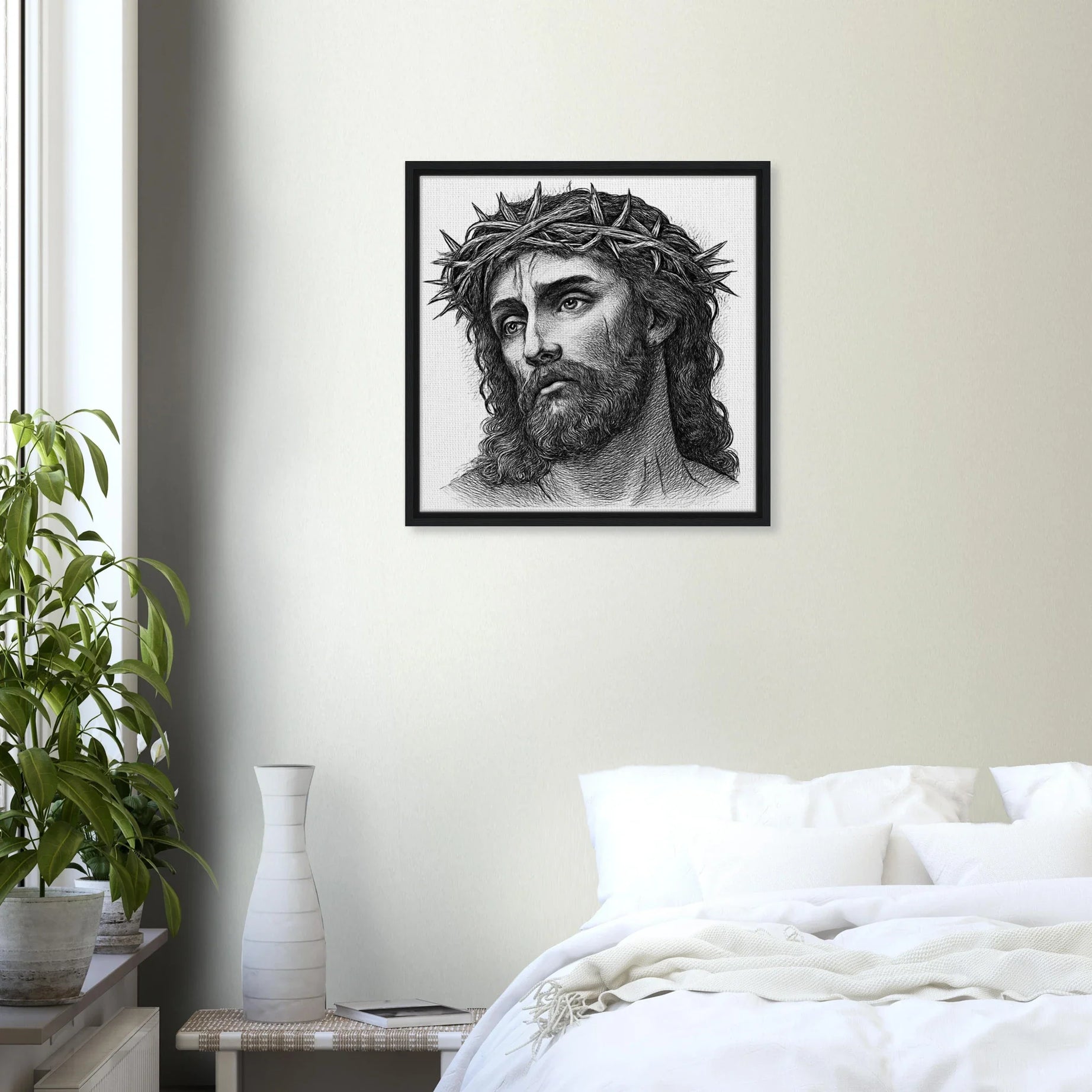 Wall Art Framed Canvas (Christ is my Saviour) - Print Material
