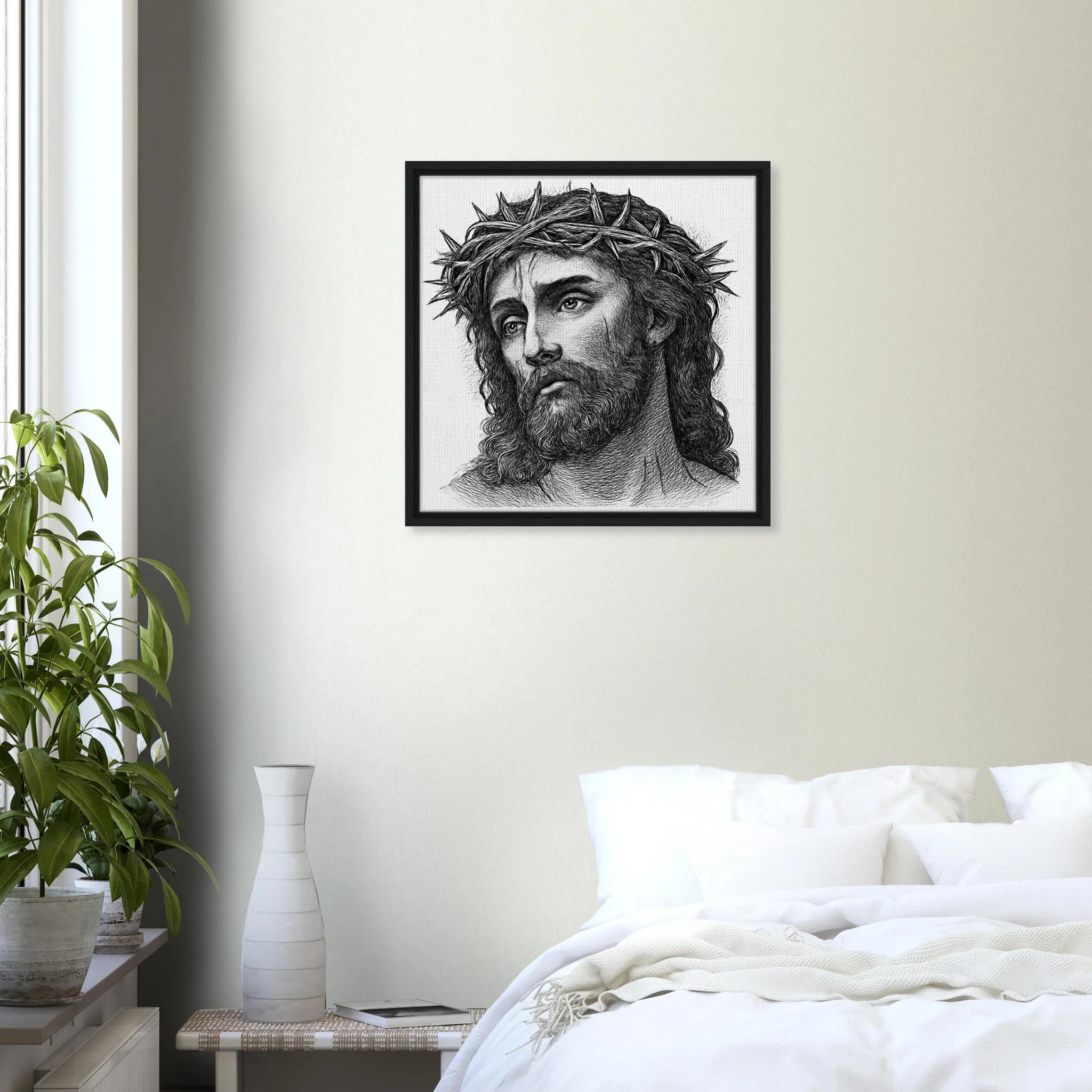 Wall Art Framed Canvas (Christ is my Saviour) - Print Material