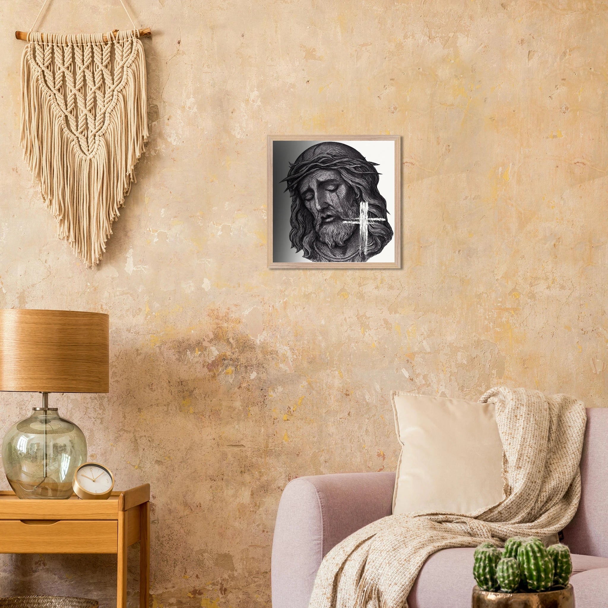 Wall Art Premium Wooden Framed Poster With Museum-Quality Matte Paper (Jesus is King) - Print Material