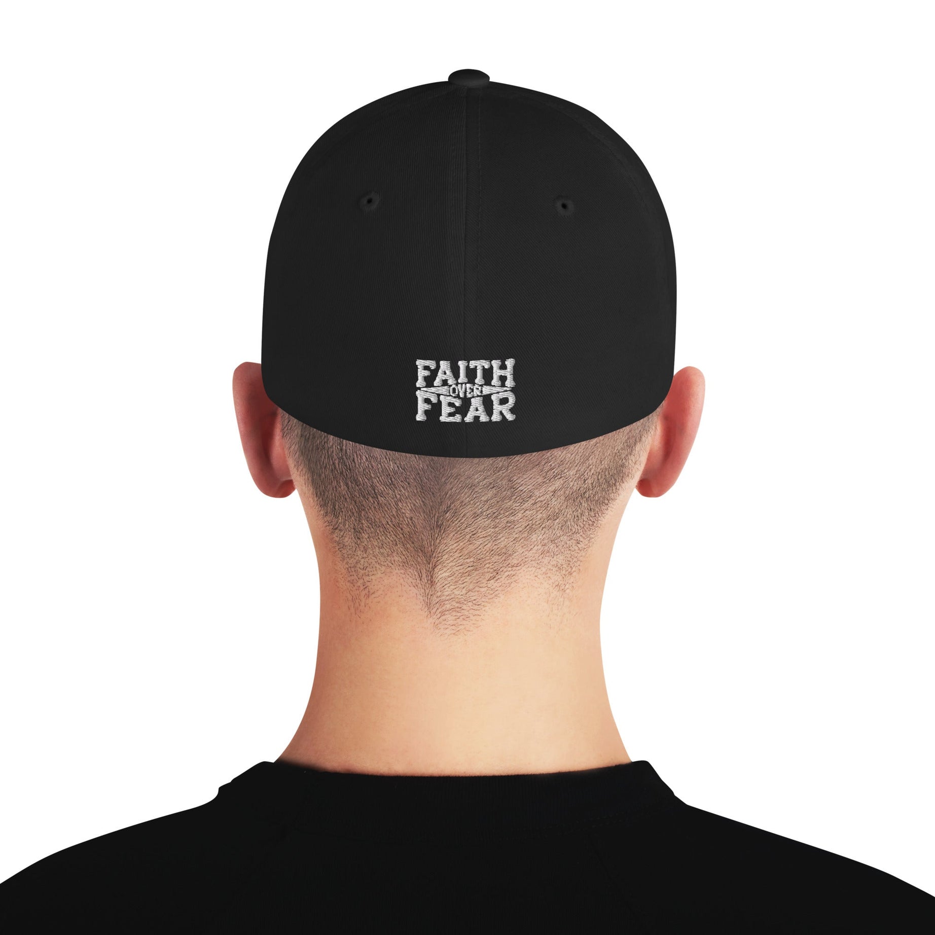 Closed-Back Structured Embroidered Twill Cap (Faith Over Fear) - Hats
