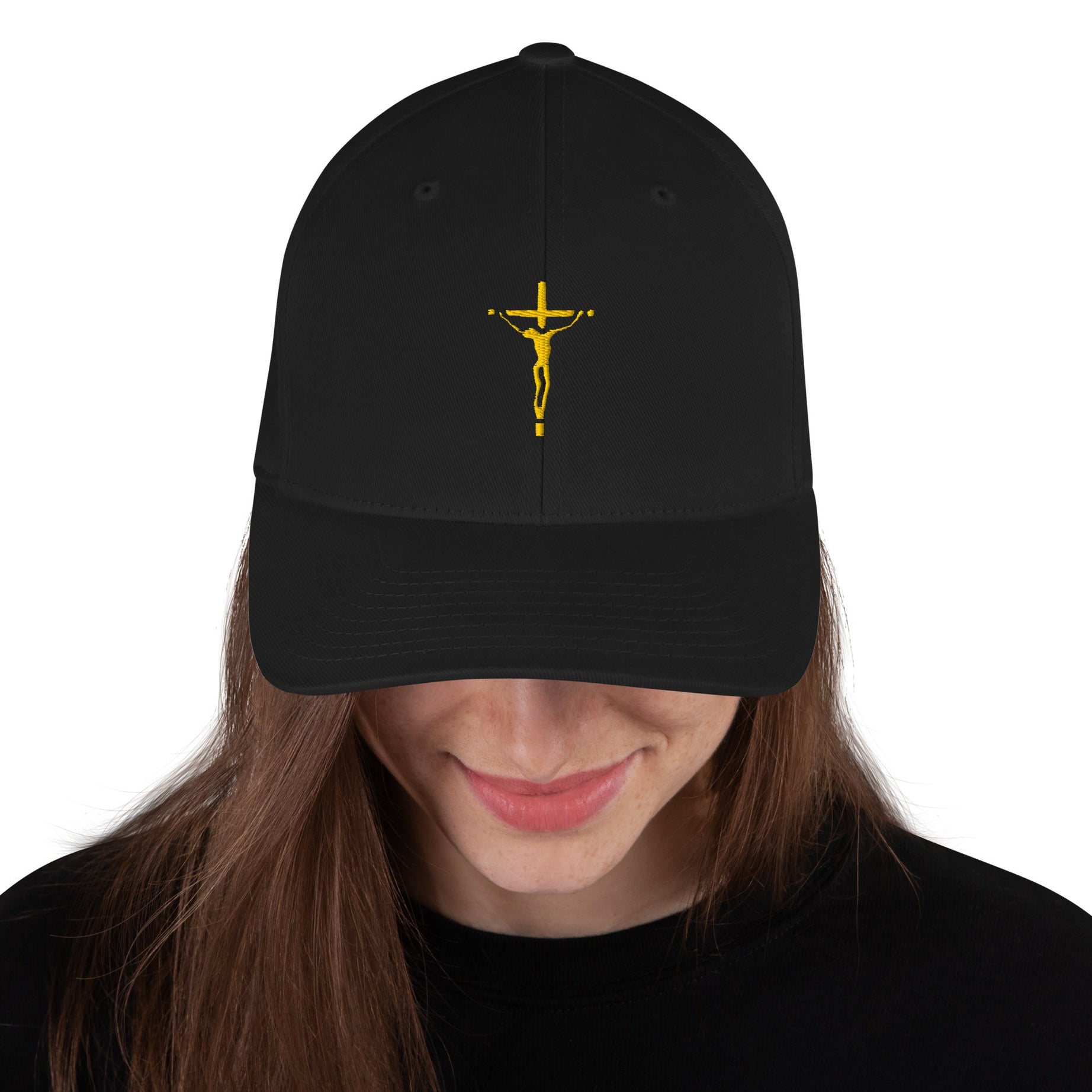 Closed-Back Structured Embroidered Twill Cap (Faith Over Fear) - Hats