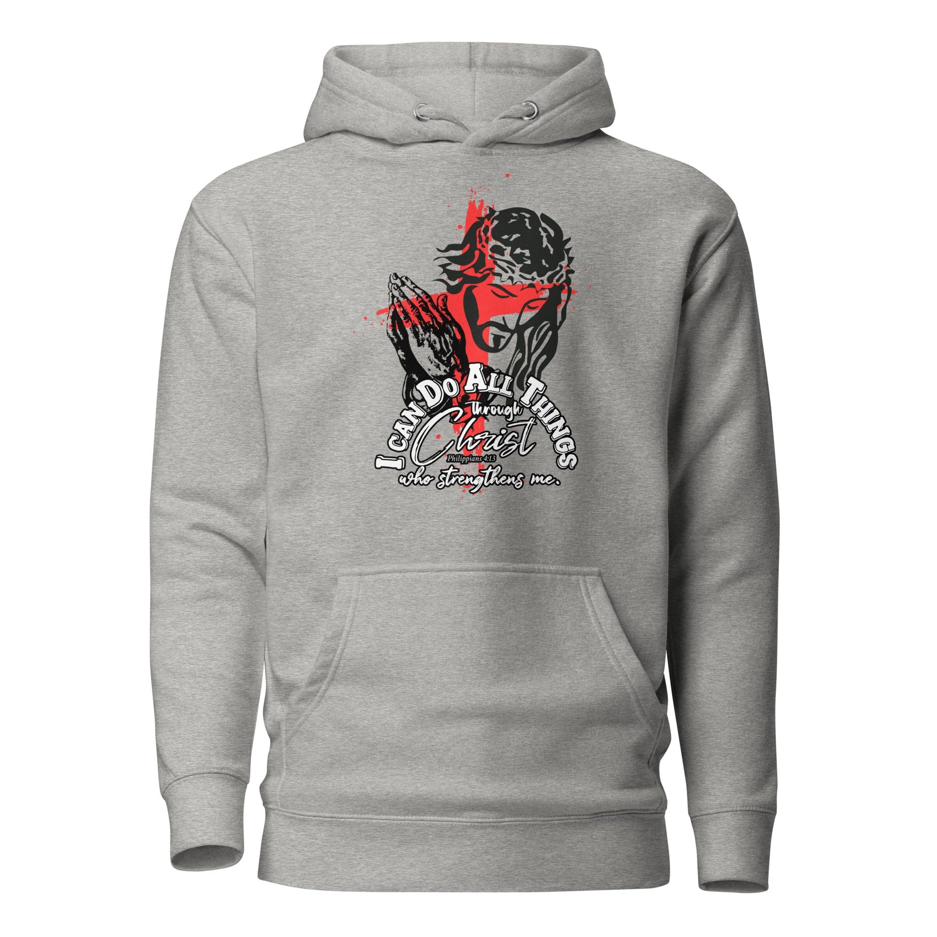 Unisex Premium Pullover Cotton Heritage Hoodie (I Can Do All Things) - Carbon Grey / S - Hoodies