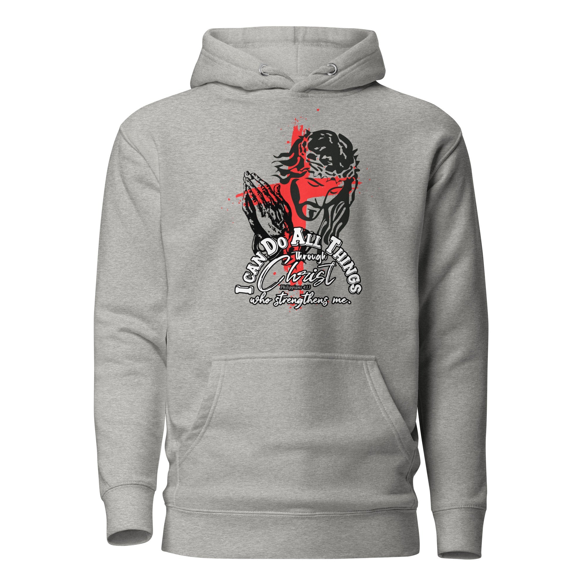 Unisex Premium Pullover Cotton Heritage Hoodie (I Can Do All Things) - Carbon Grey / S - Hoodies