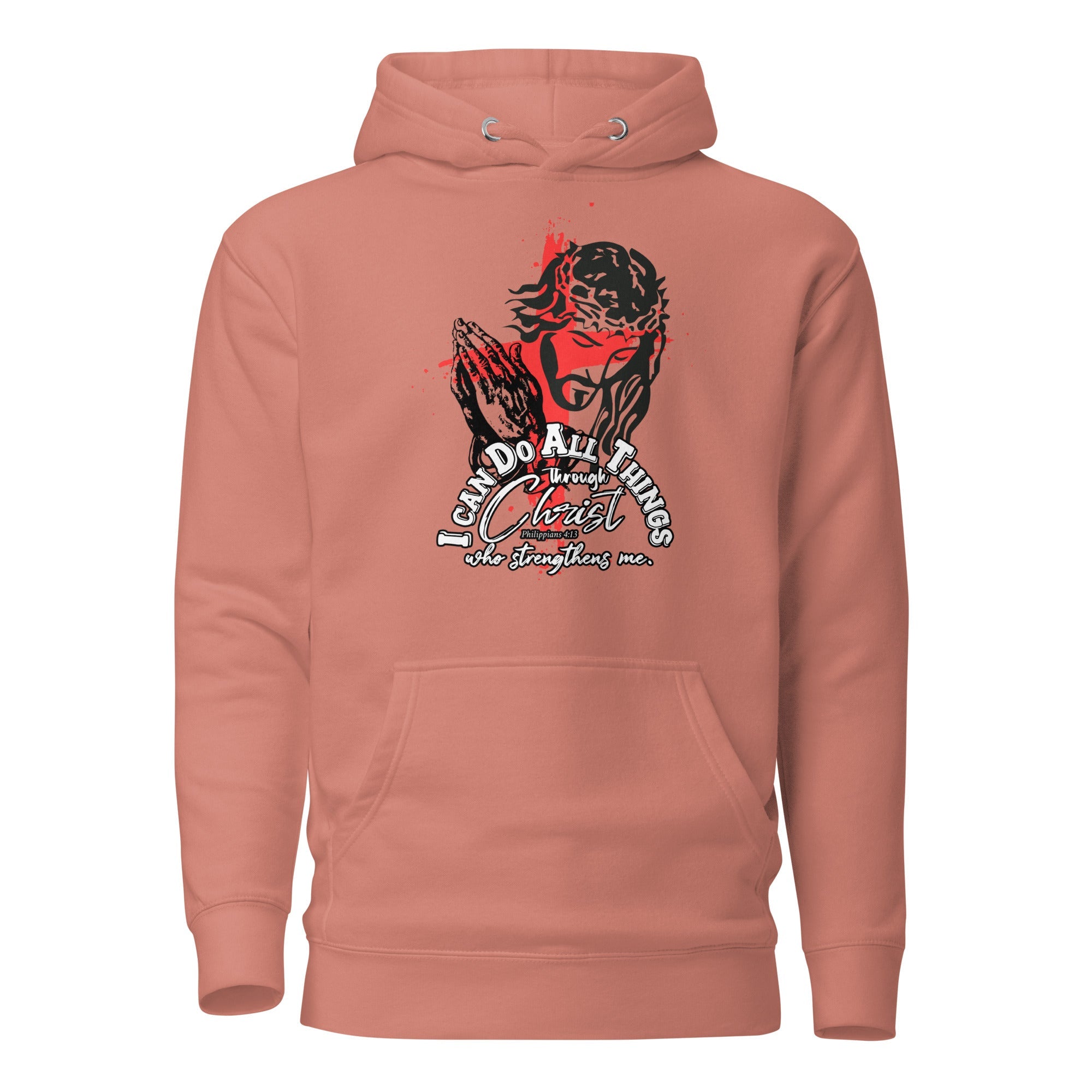Unisex Premium Pullover Cotton Heritage Hoodie (I Can Do All Things) - Dusty Rose / S - Hoodies