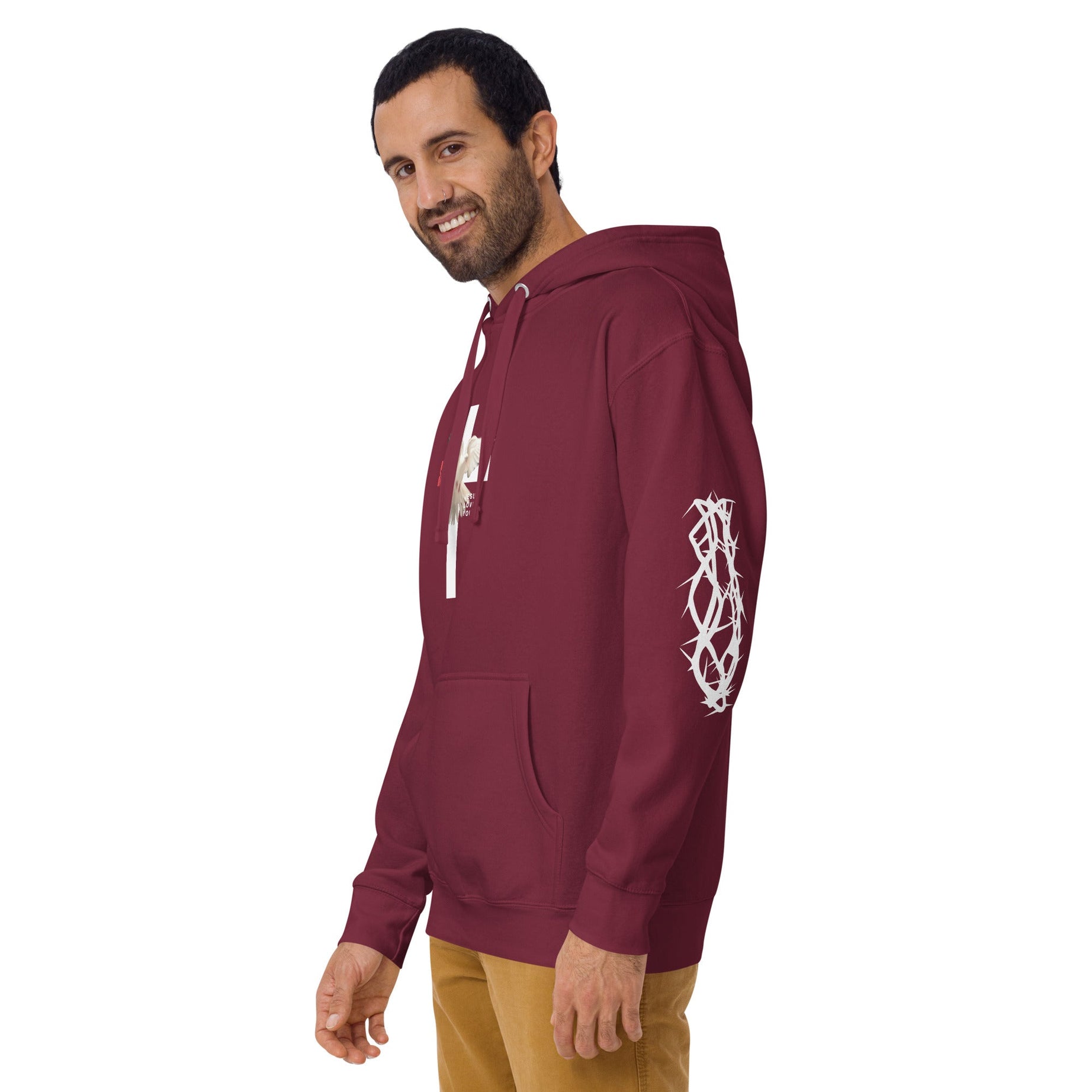 Unisex Premium Pullover Cotton Heritage Hoodie - Dark (Salvation Jesus Loves You)