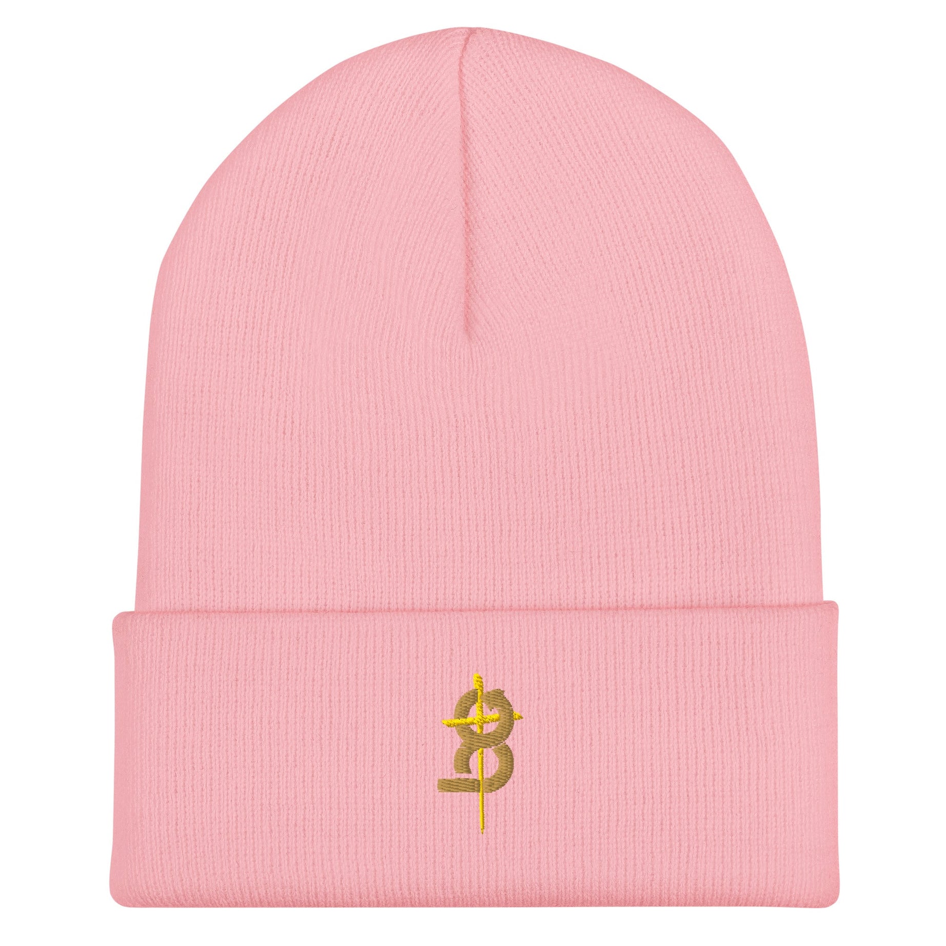 Cuffed Beanie (BC Logo) - Baby Pink - EMBROIDERY