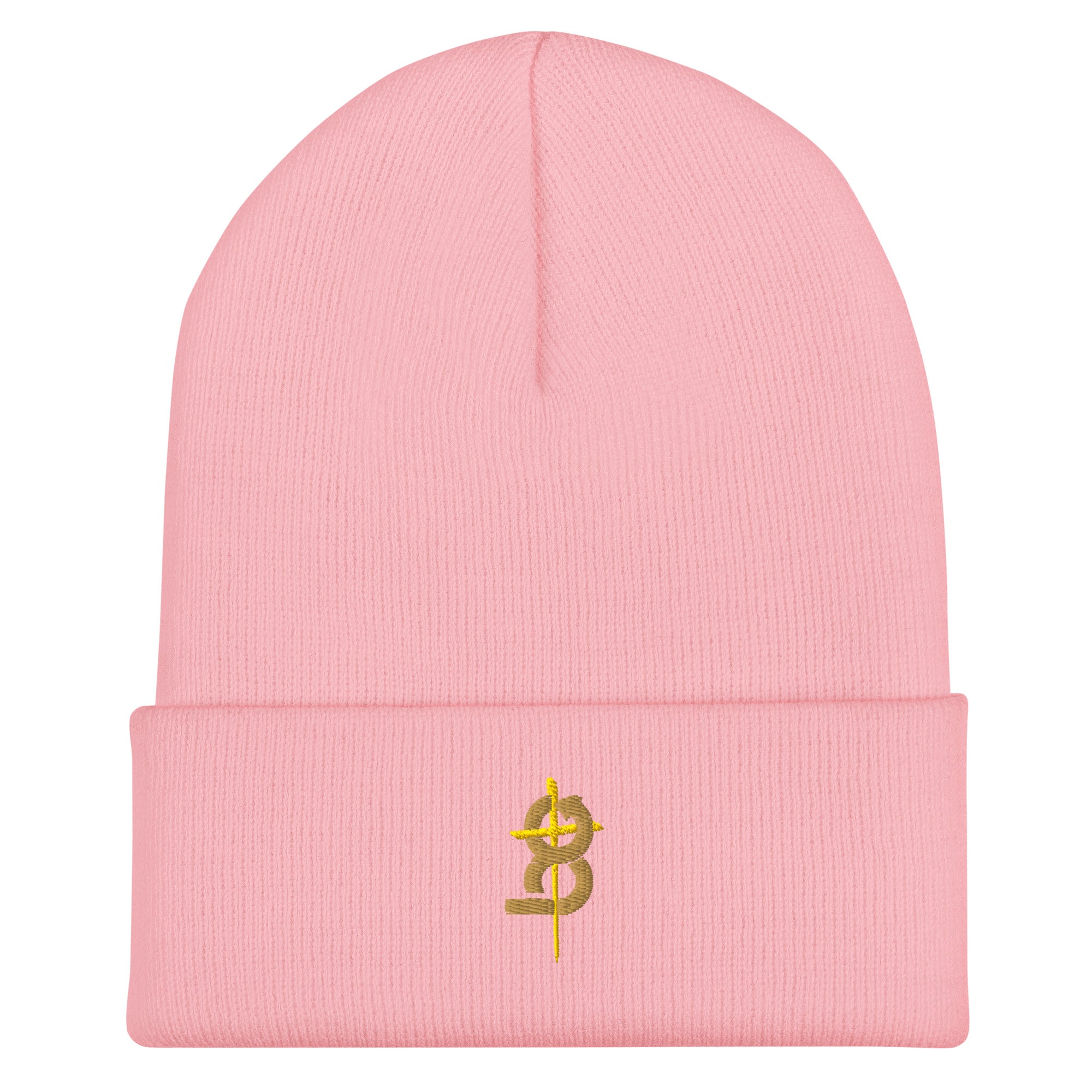 Cuffed Beanie (BC Logo) - Baby Pink - EMBROIDERY