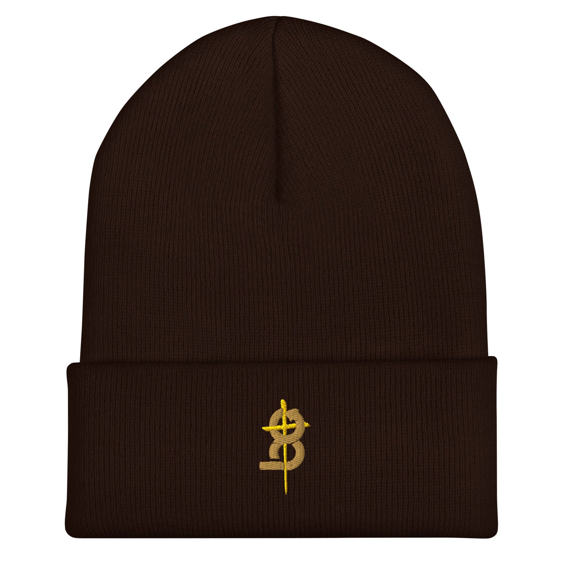 Cuffed Beanie (BC Logo) - Brown - EMBROIDERY