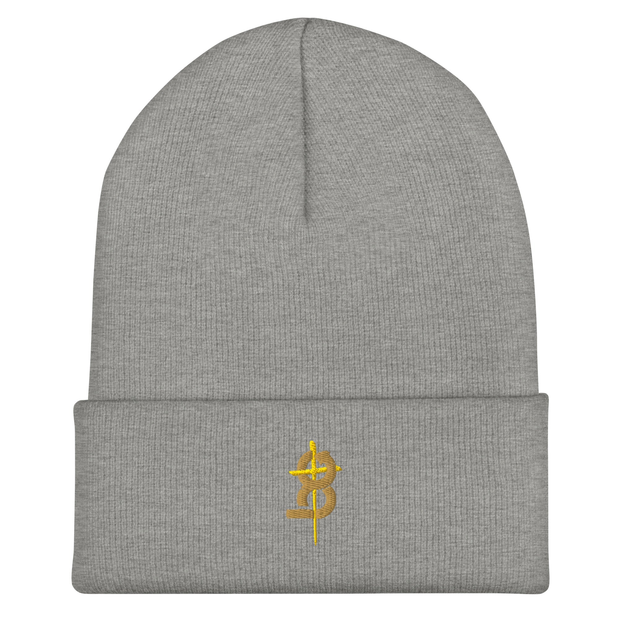 Cuffed Beanie (BC Logo) - Heather Grey - EMBROIDERY