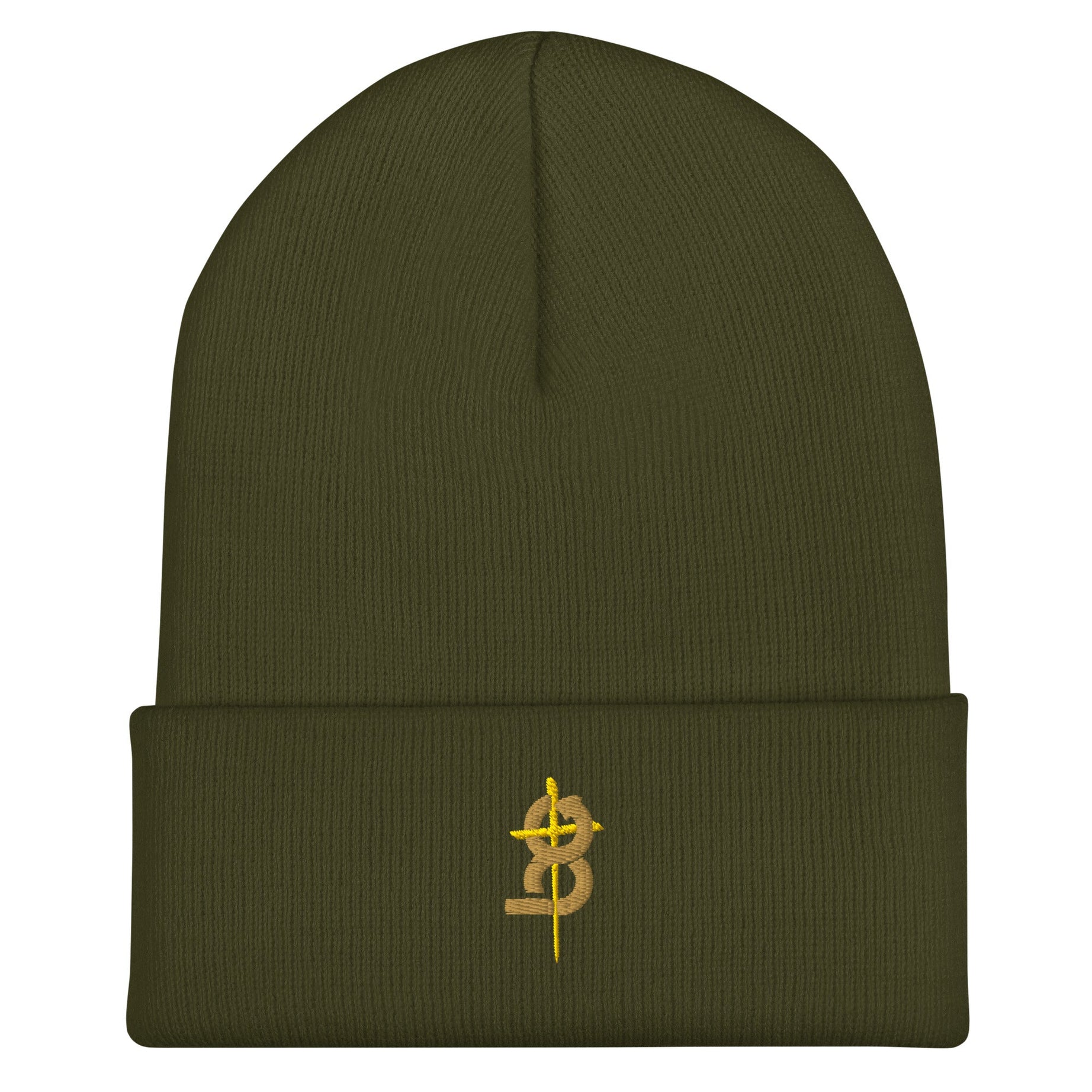Cuffed Beanie (BC Logo) - Olive - EMBROIDERY
