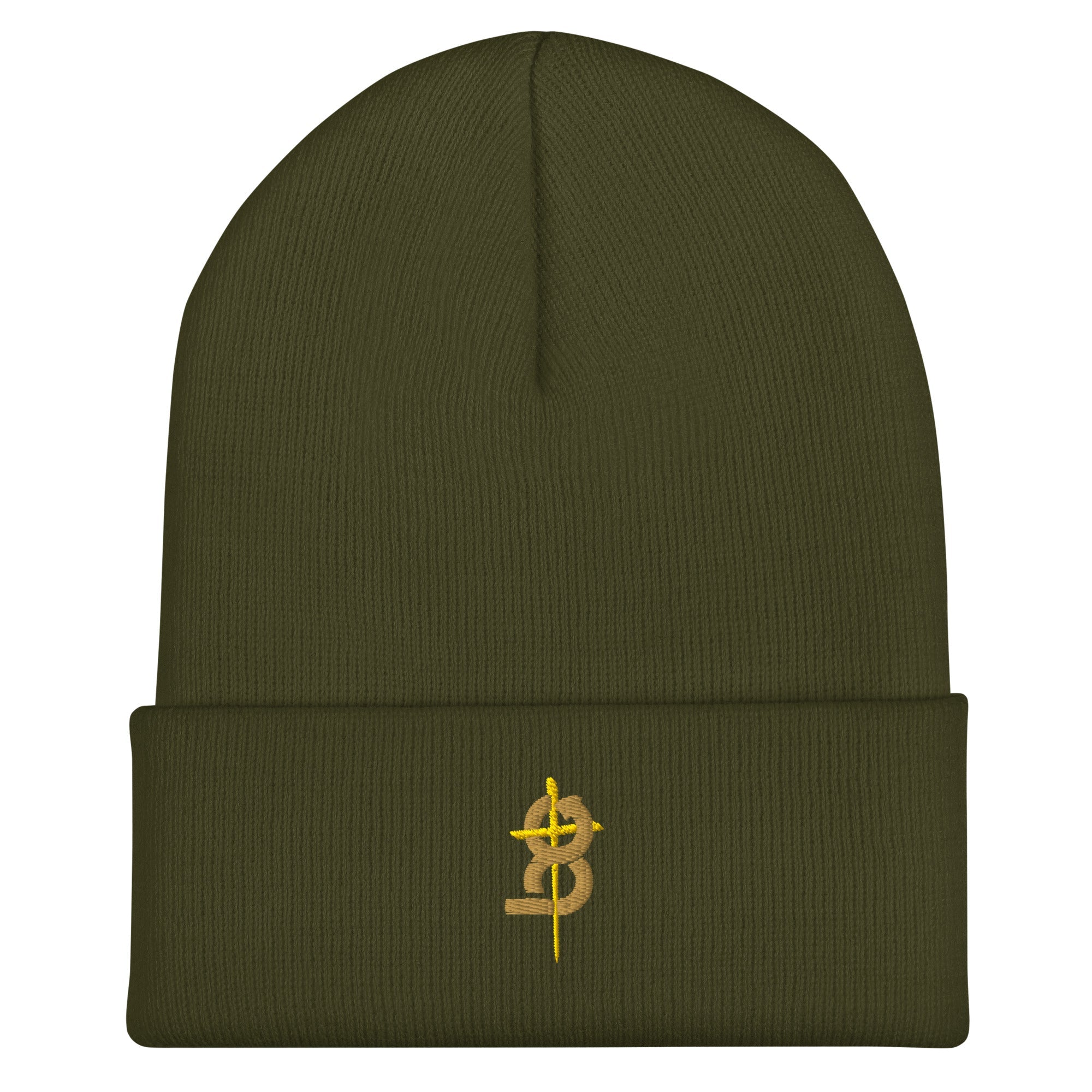 Cuffed Beanie (BC Logo) - Olive - EMBROIDERY