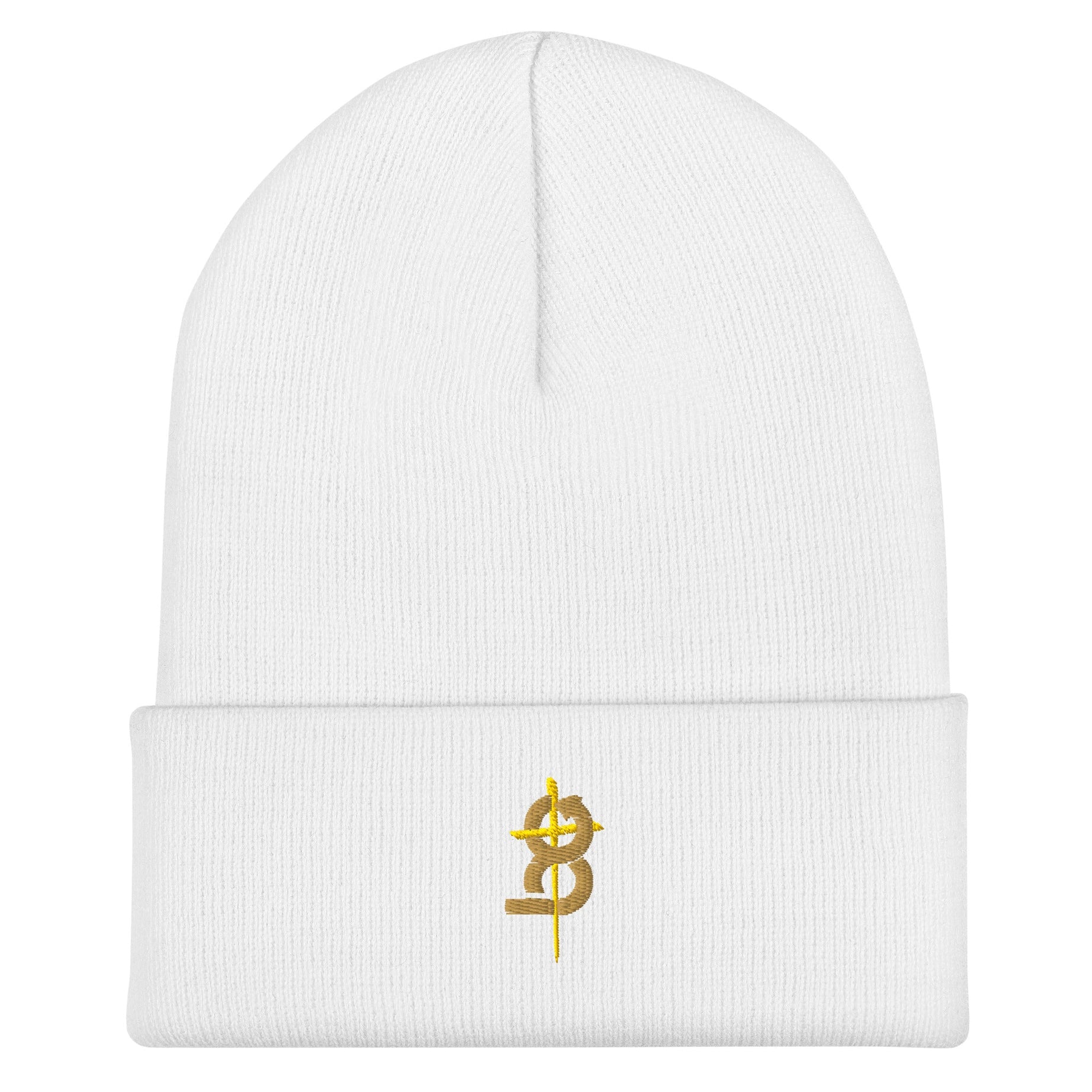 Cuffed Beanie (BC Logo) - White - EMBROIDERY