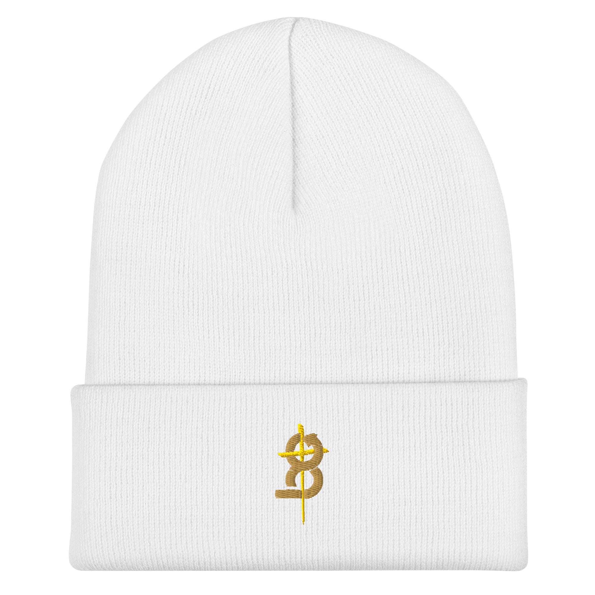 Cuffed Beanie (BC Logo) - White - EMBROIDERY