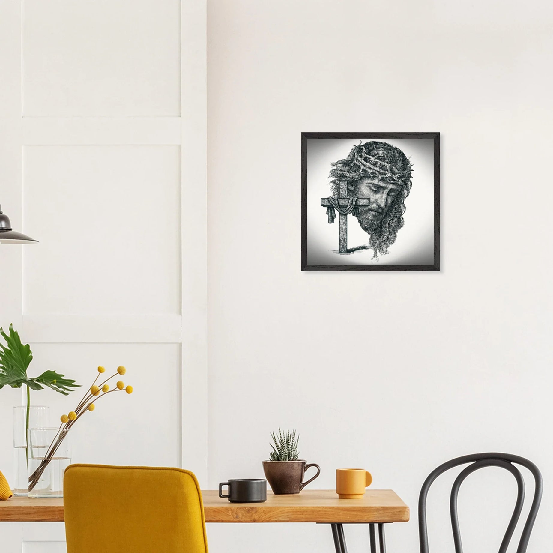 Wall Art Premium Wooden Framed Poster With Museum-Quality Matte Paper (Christ the Redeemer) - Print Material