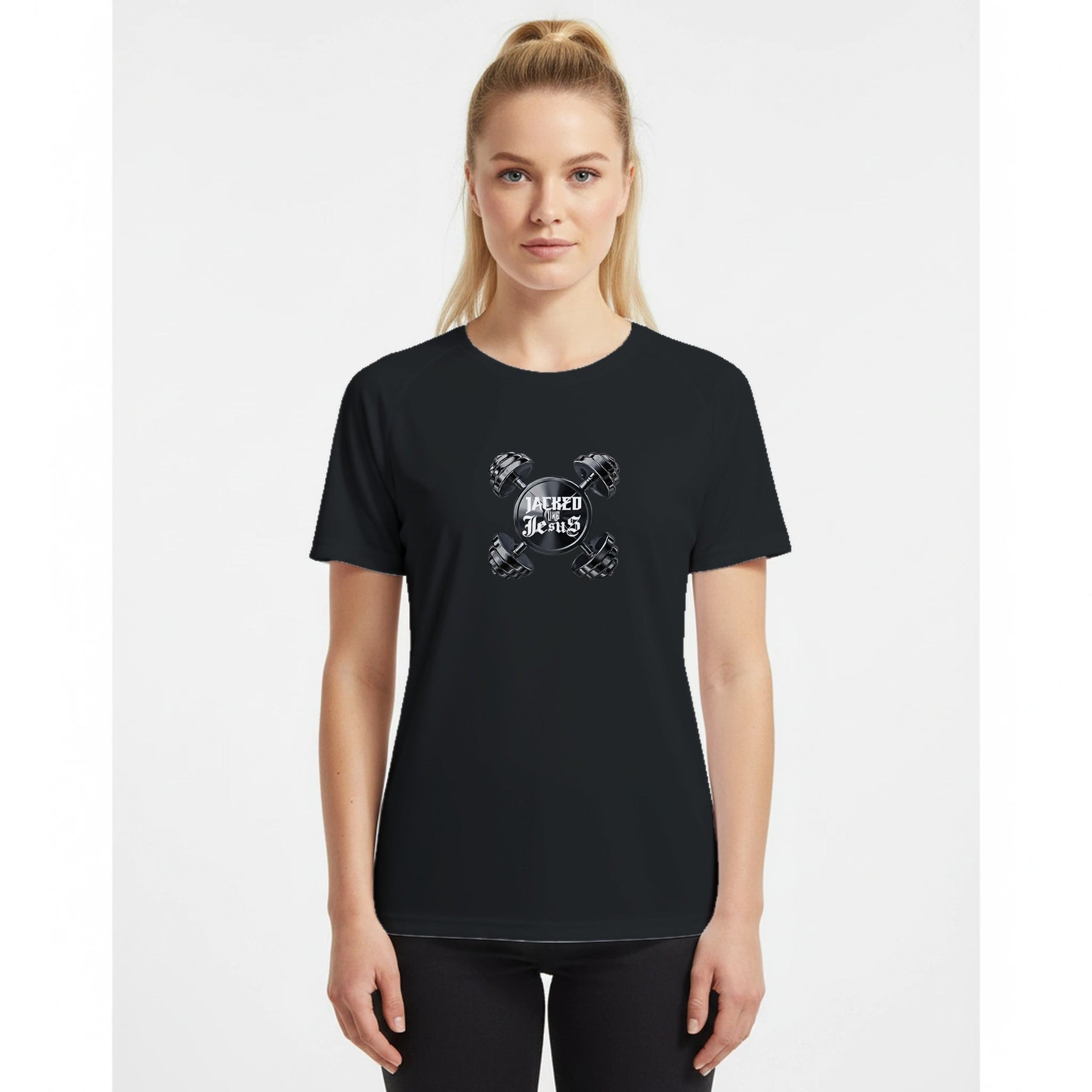 Unisex Sports Jersey T-Shirt - Dark (Jacked like Jesus) - Print Material