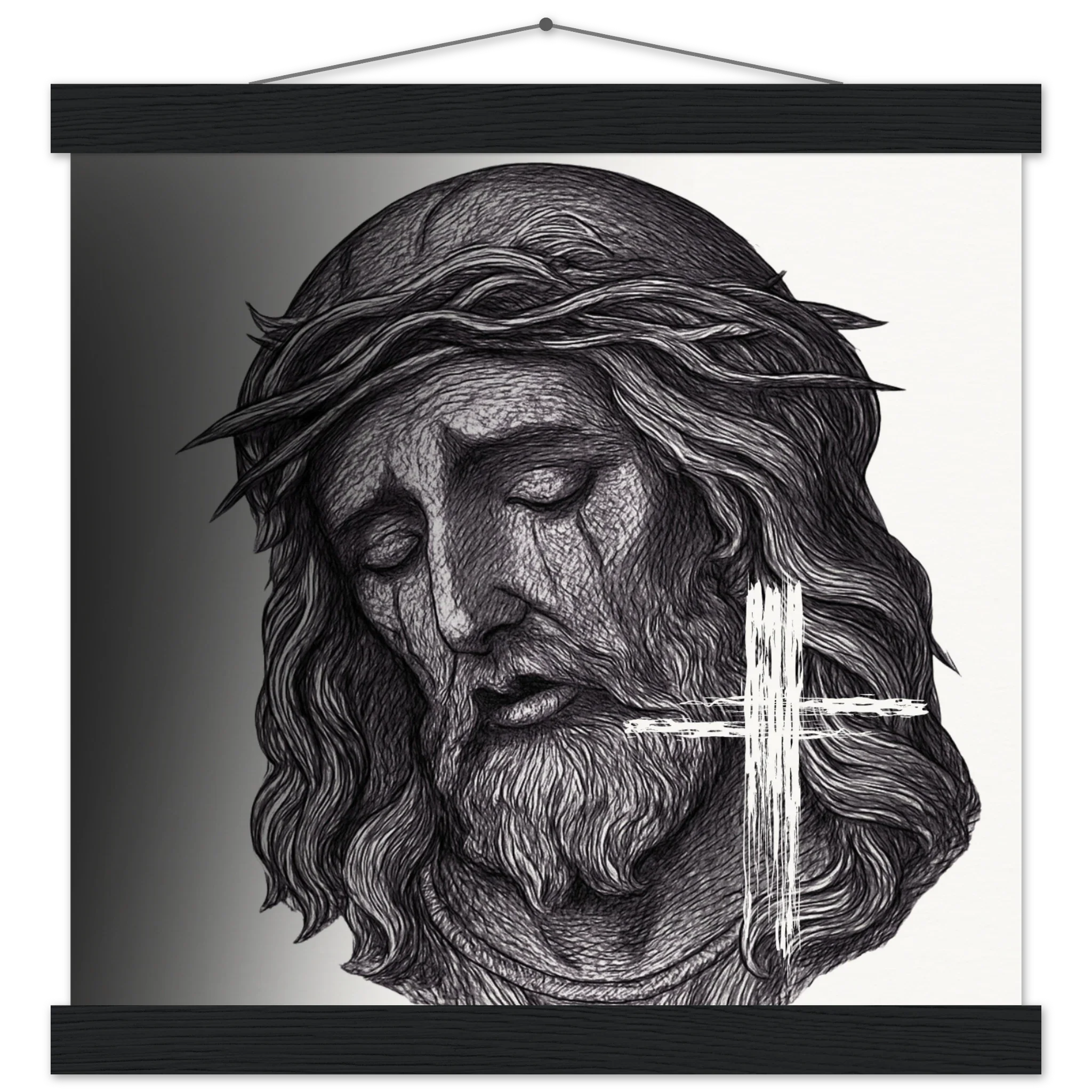 Wall Art Museum-Quality Matte Paper Poster with Hanger (Jesus is King) - 30x30 cm / 12x12″ / Black wall hanger - Print