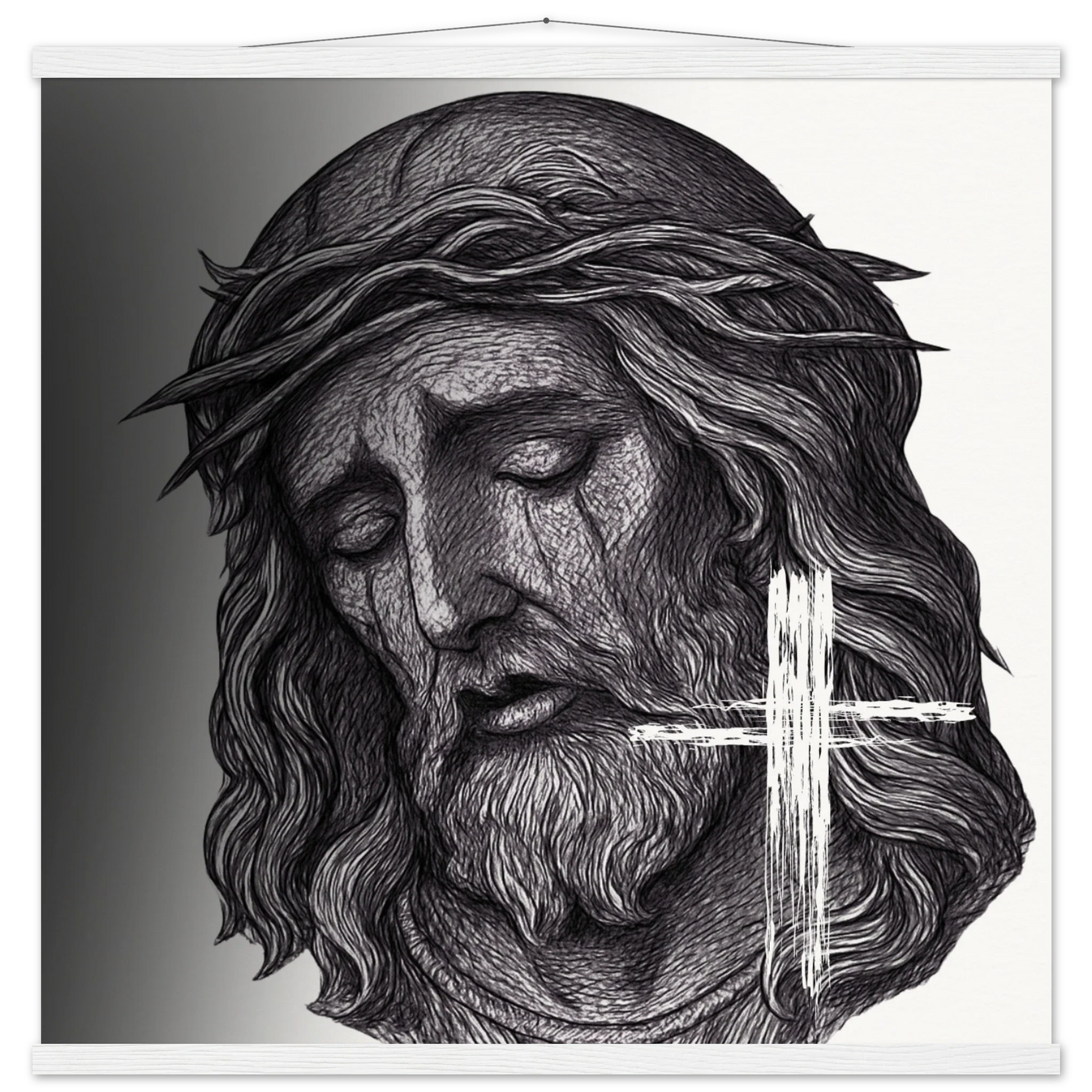Wall Art Museum-Quality Matte Paper Poster with Hanger (Jesus is King) - 70x70 cm / 28x28″ / White wall hanger - Print