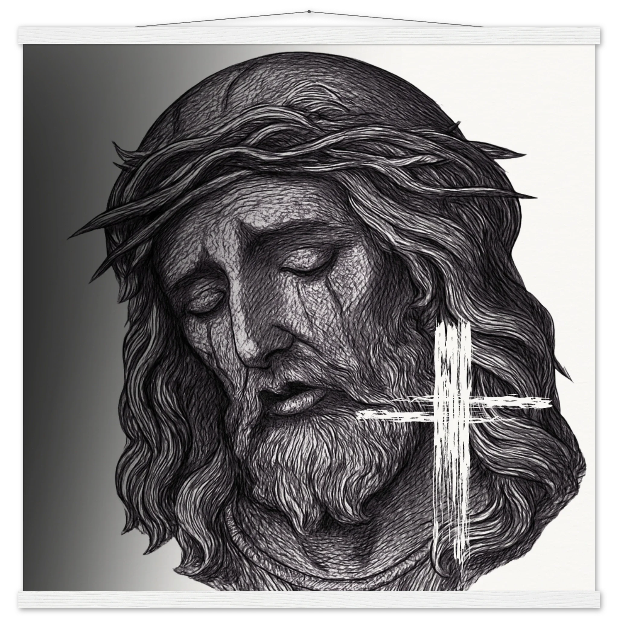 Wall Art Museum-Quality Matte Paper Poster with Hanger (Jesus is King) - 70x70 cm / 28x28″ / White wall hanger - Print