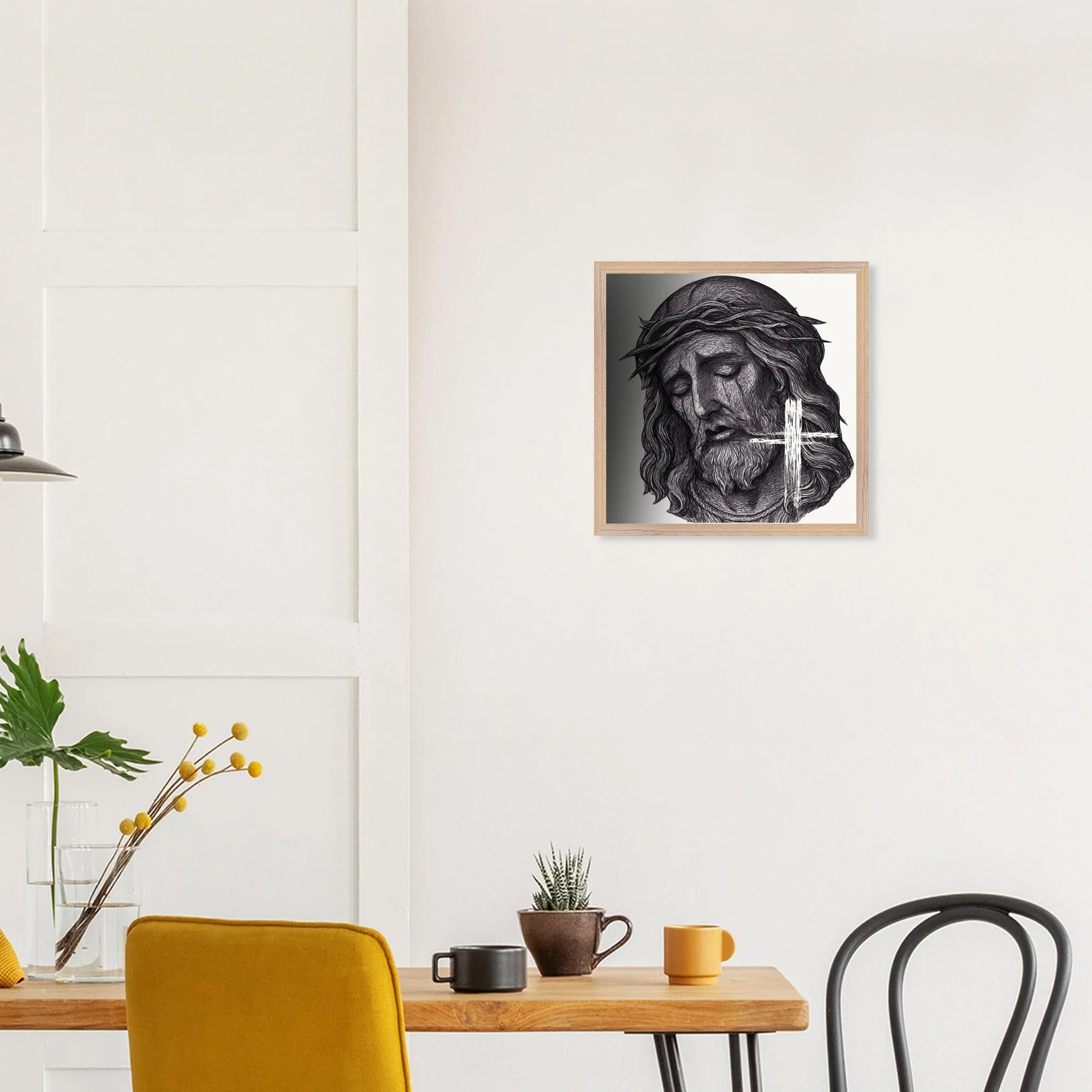 Wall Art Premium Wooden Framed Poster With Museum-Quality Matte Paper (Jesus is King) - Print Material