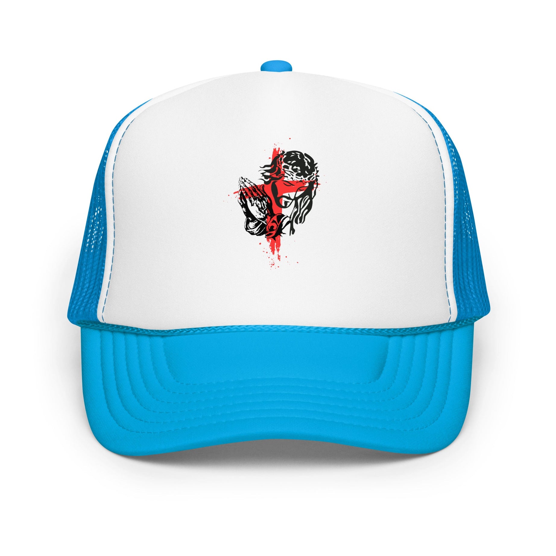 Foam trucker hat (Pray) - Blue / White / Hats