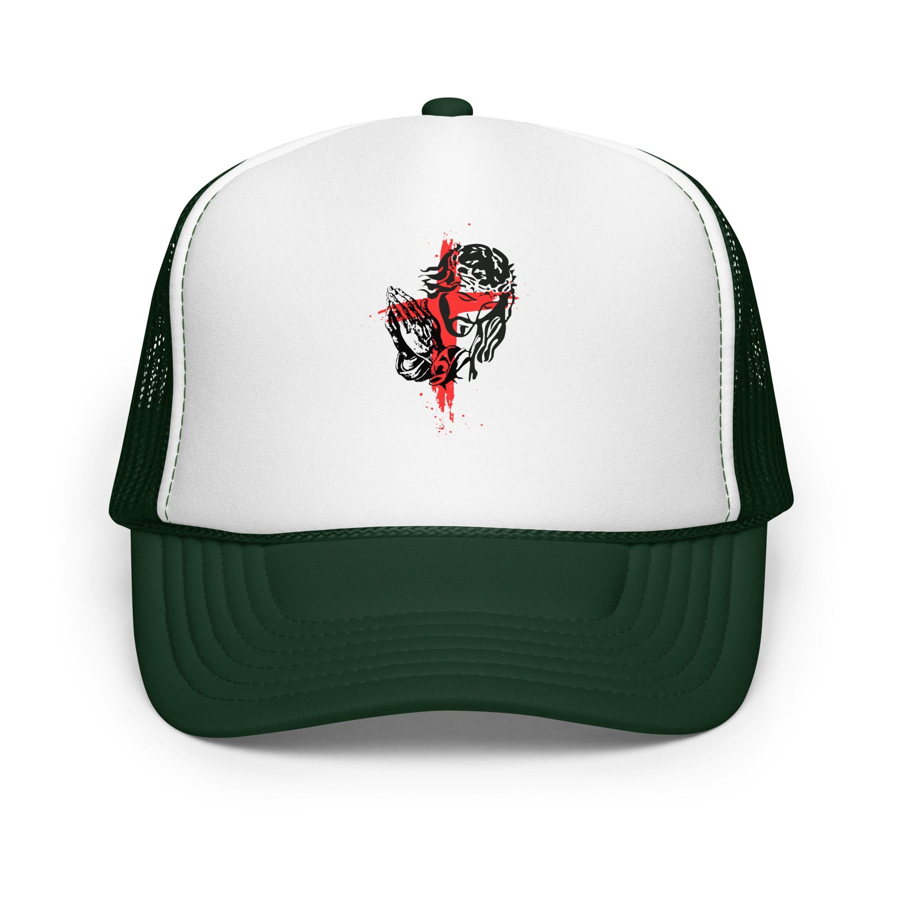 Foam trucker hat (Pray) - Dark Green /White/Dark - Hats