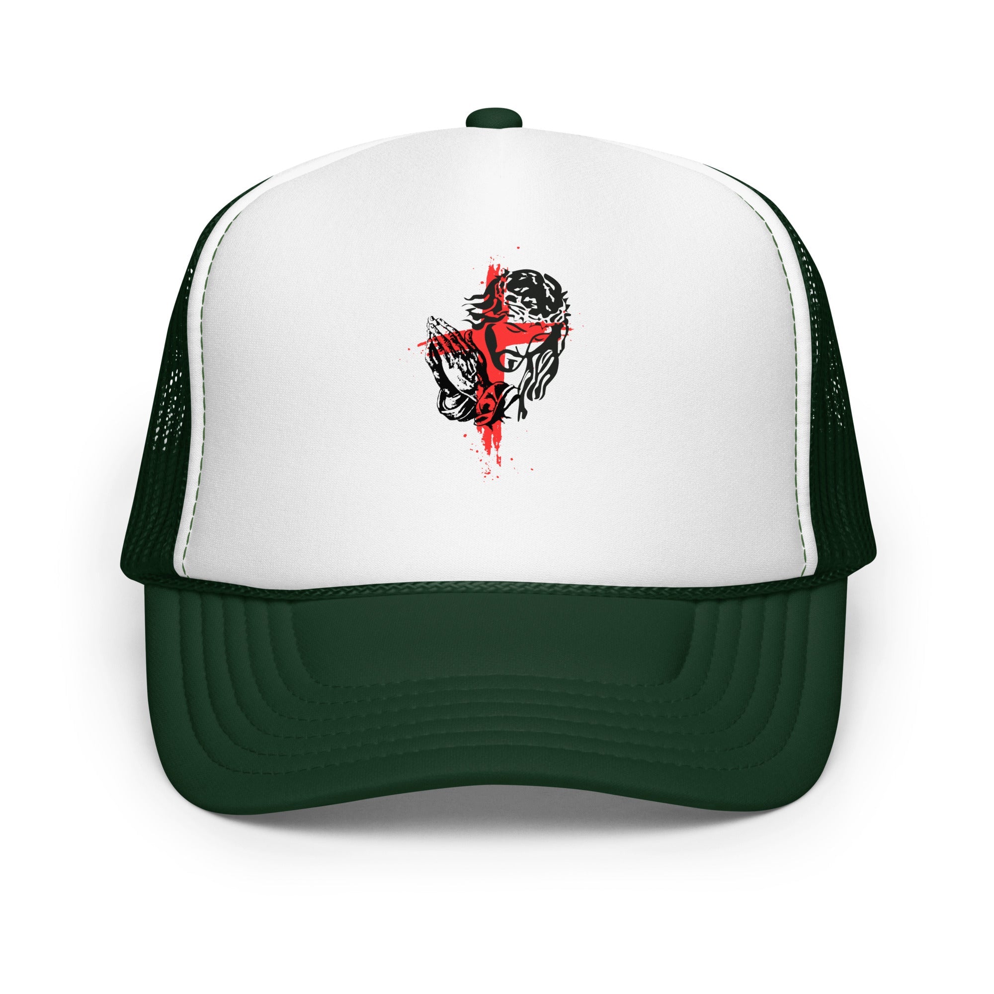 Foam trucker hat (Pray) - Dark Green /White/Dark - Hats