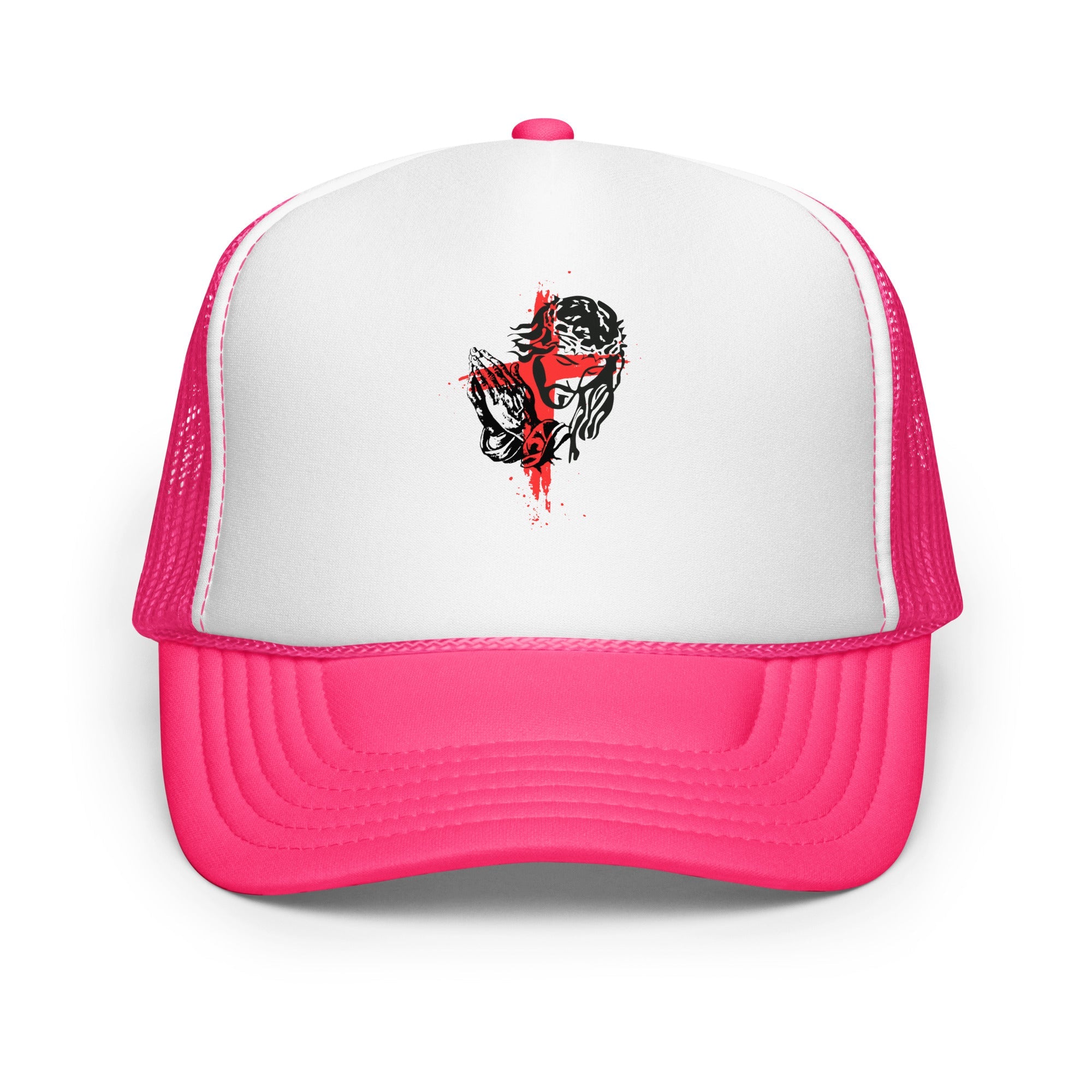 Foam trucker hat (Pray) - Hot Pink/ White/ Pink - Hats