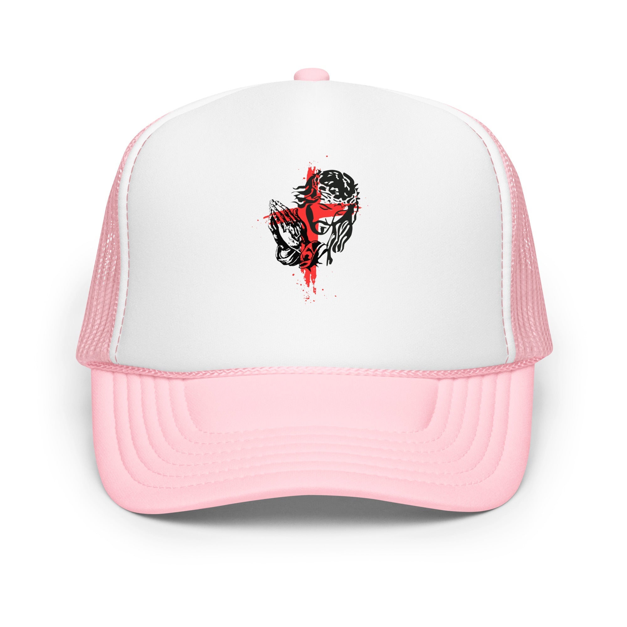 Foam trucker hat (Pray) - Light Pink / White / Hats