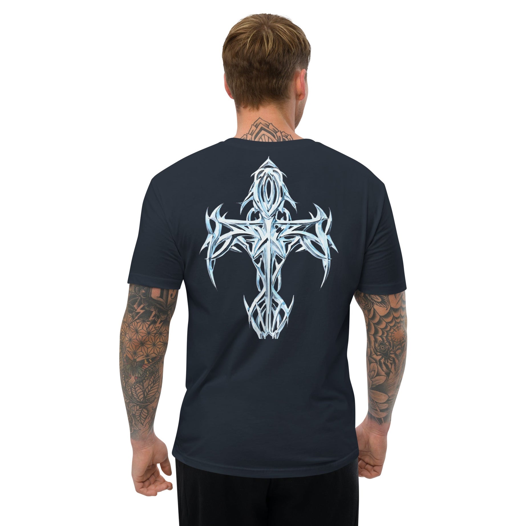 Men’s Short Sleeve Fitted T-shirt - Dark (Jacked like Jesus) - T-SHIRT