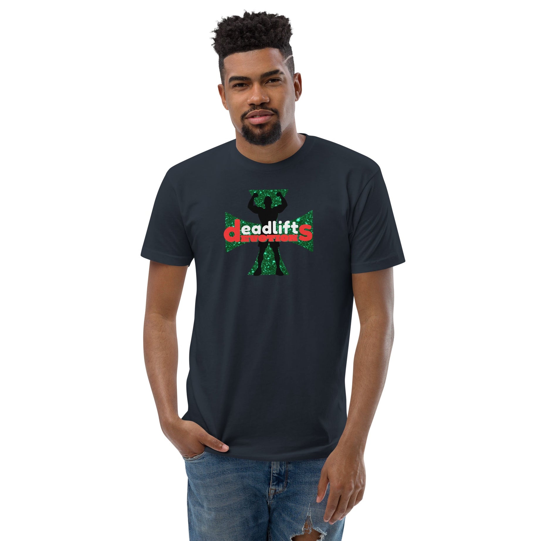 Men’s Short Sleeve Fitted T-shirt (Deadlifts and Devotions v2) - T-SHIRT
