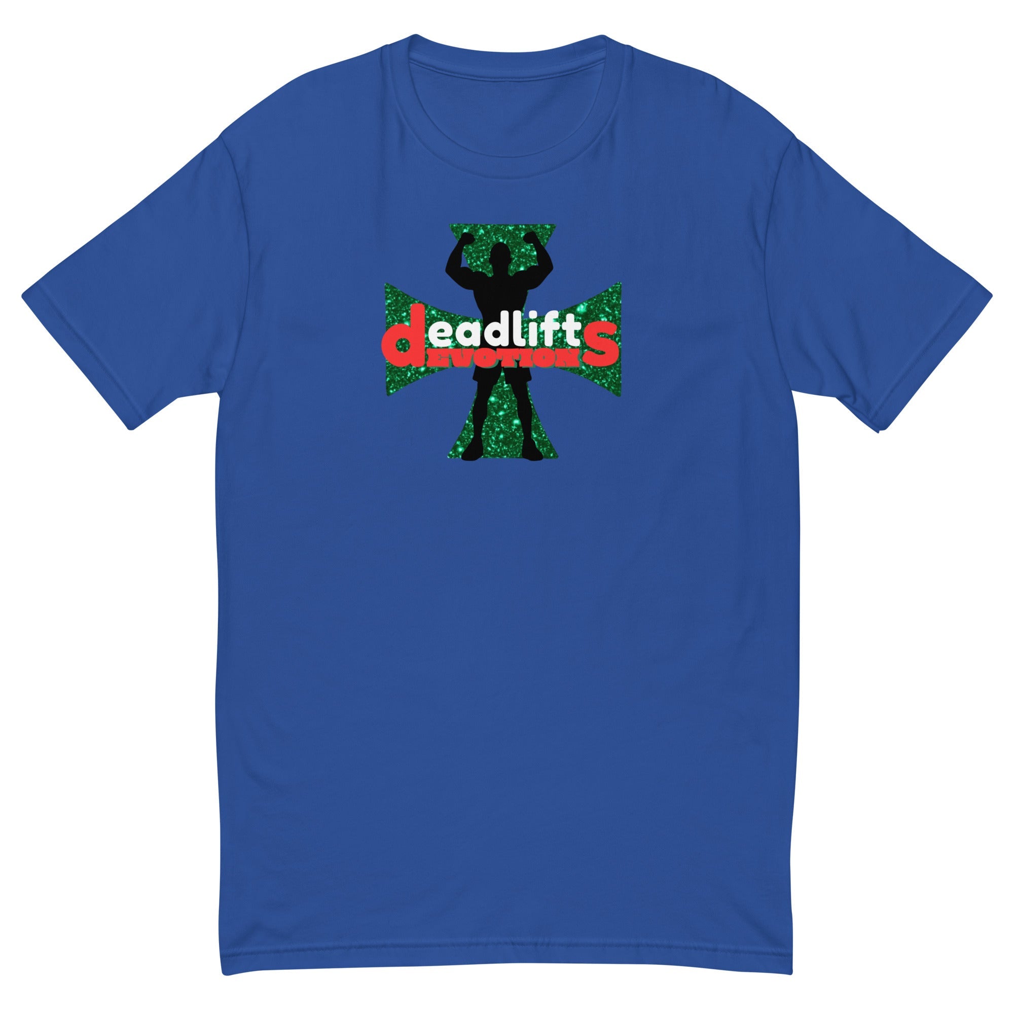 Men’s Short Sleeve Fitted T-shirt (Deadlifts and Devotions v2) - Royal Blue / XS - T-SHIRT