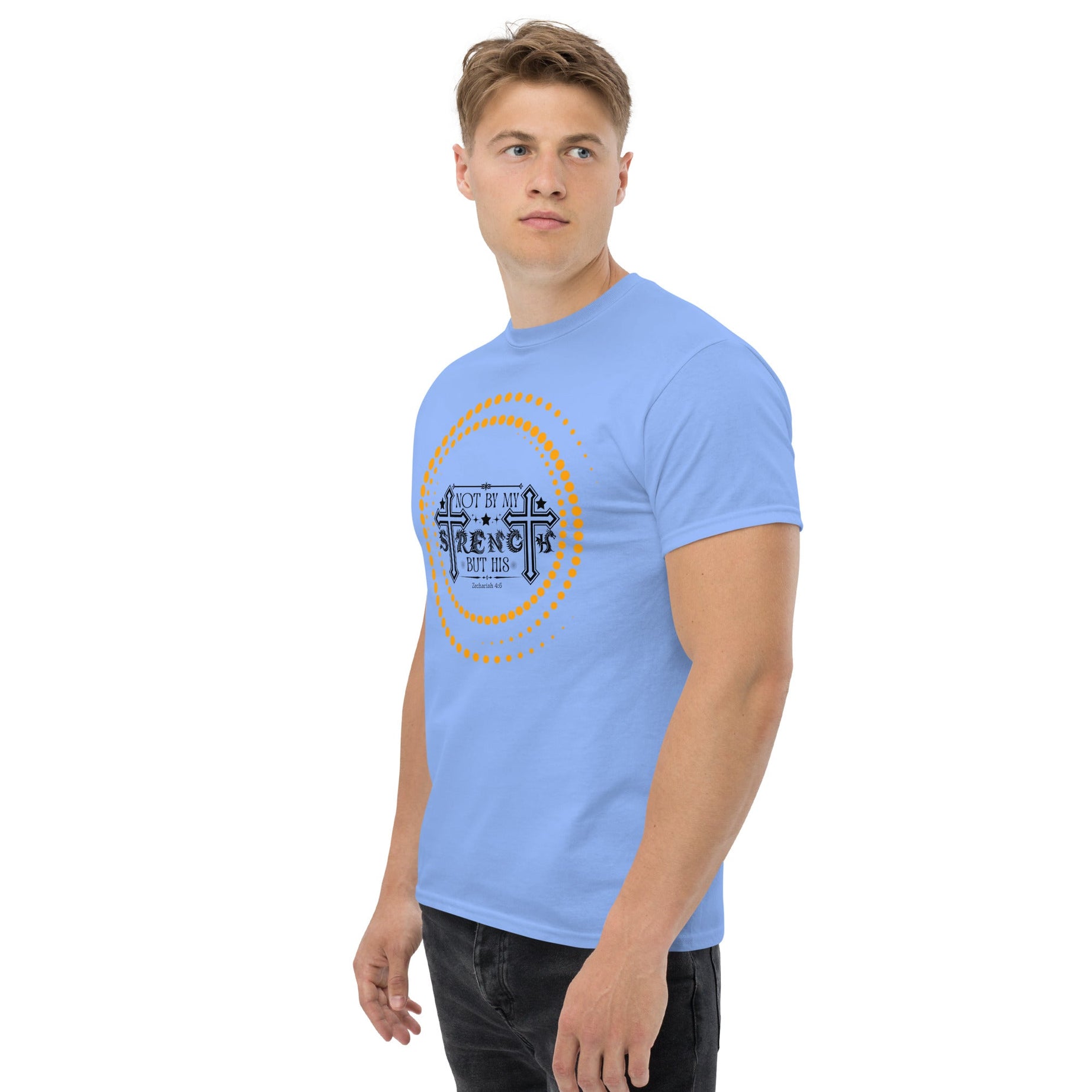 Short -Sleeve Unisex Classic T-Shirt (Not by my Strength but His v2) - T-SHIRT