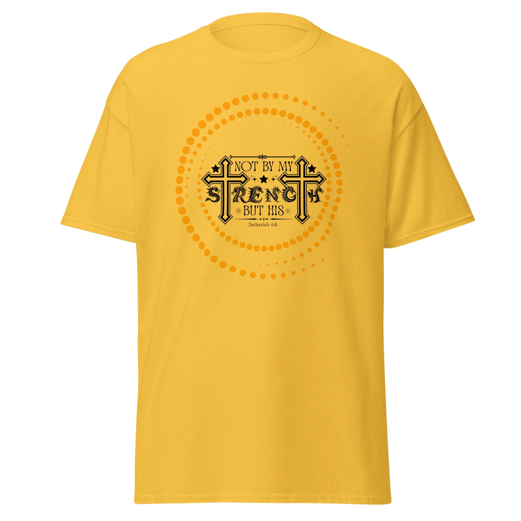 Short -Sleeve Unisex Classic T-Shirt (Not by my Strength but His v2) - Daisy / S - T-SHIRT
