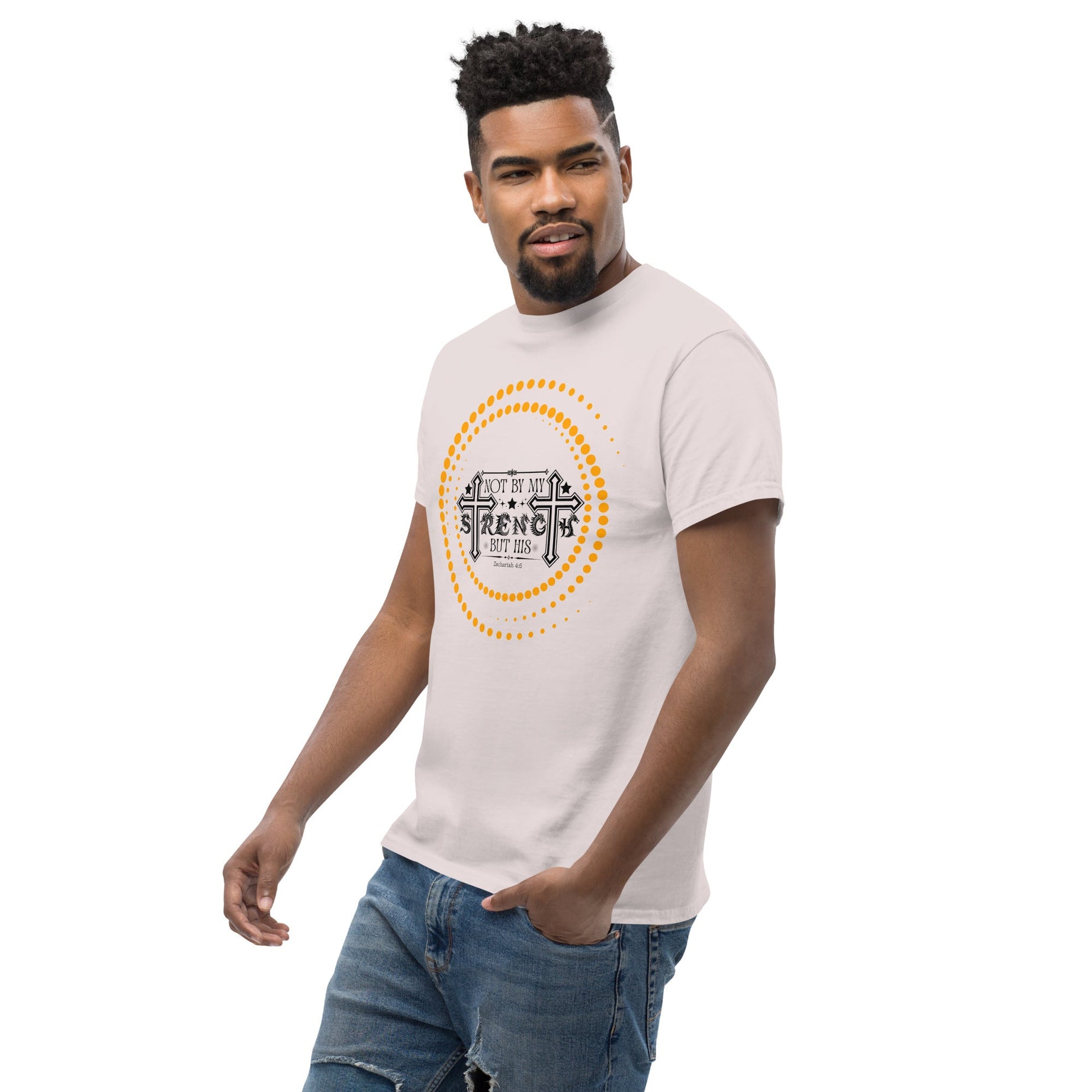 Short -Sleeve Unisex Classic T-Shirt (Not by my Strength but His v2) - T-SHIRT