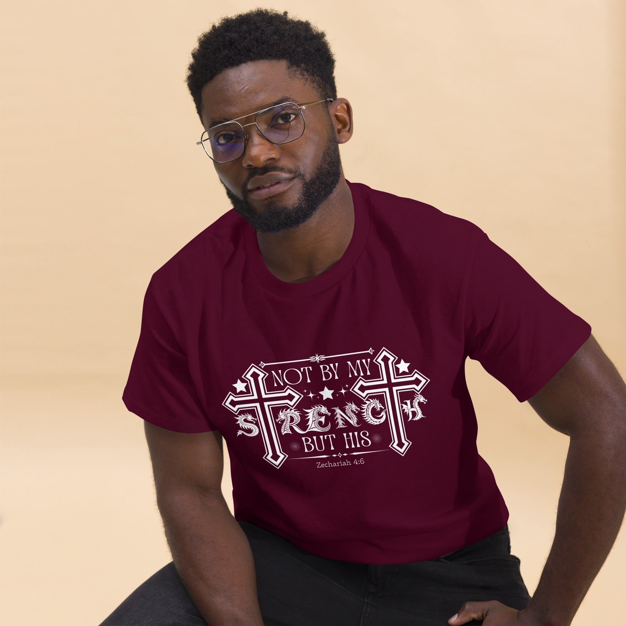 Short-Sleeve Unisex Classic T-Shirt (Not by my Strength but His) - T-SHIRT