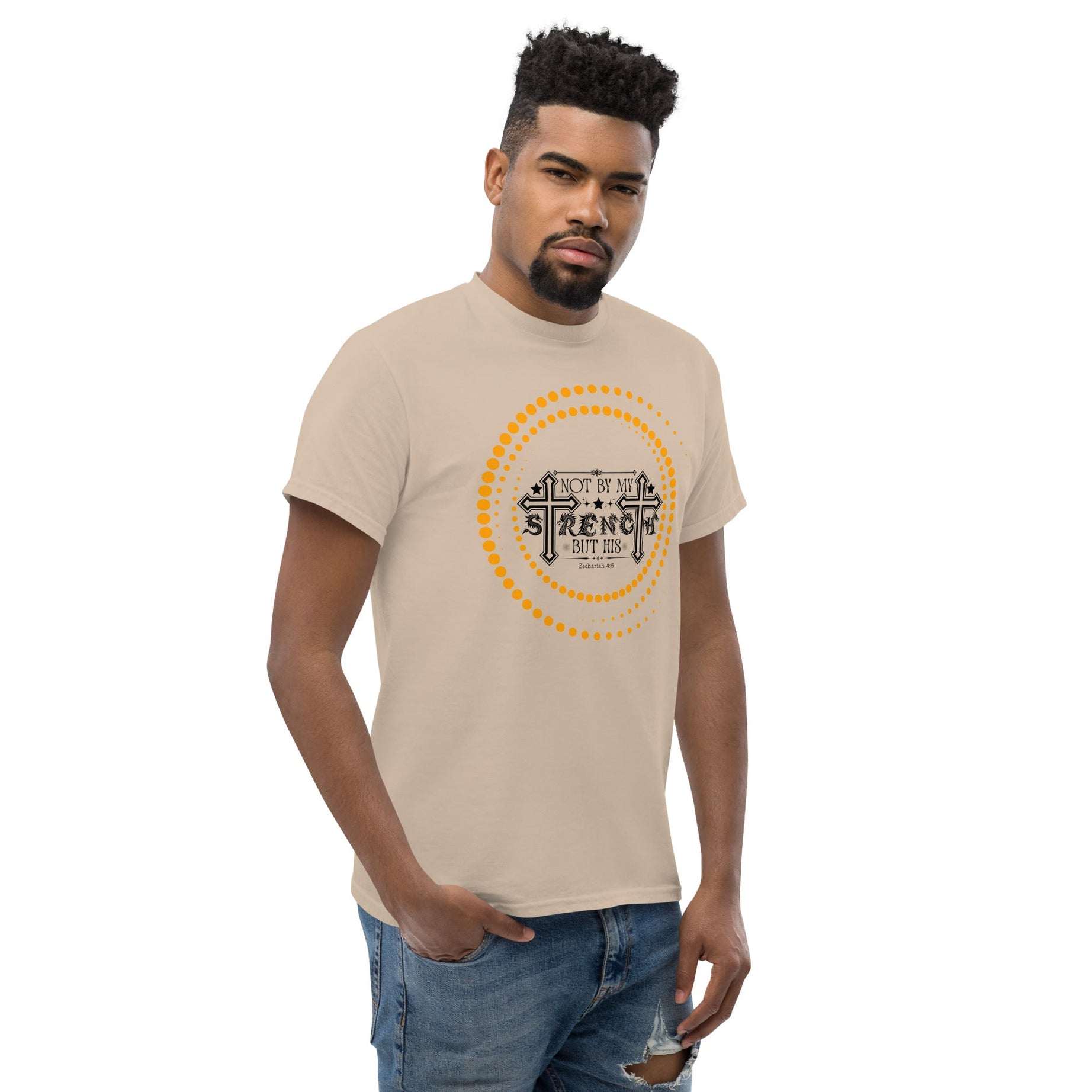 Short -Sleeve Unisex Classic T-Shirt (Not by my Strength but His v2) - T-SHIRT