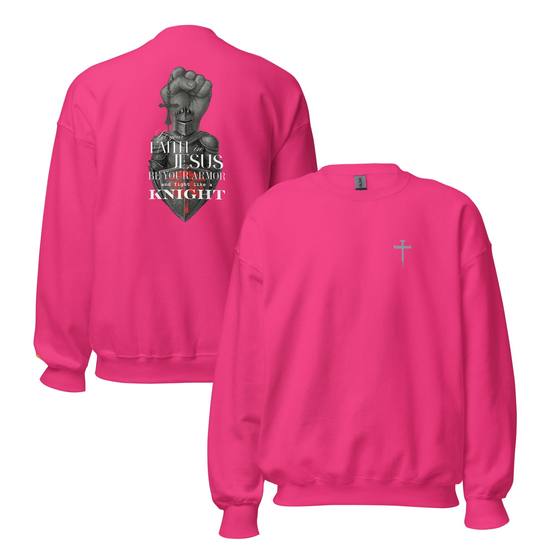 Unisex Crew Neck Sweatshirt - Dark (Be Your Armor) - Heliconia / S