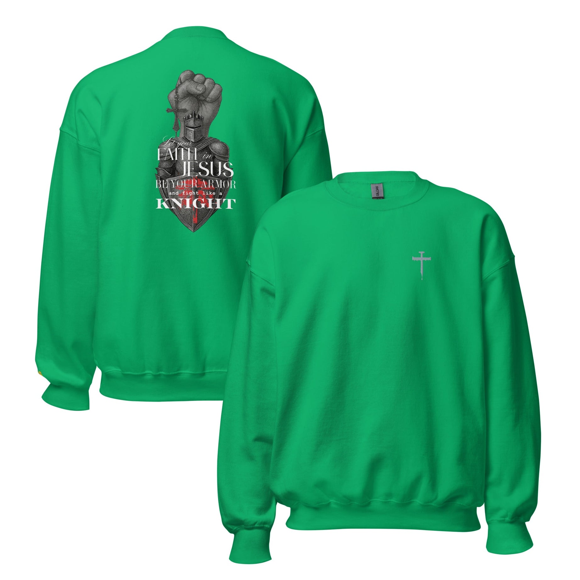 Unisex Crew Neck Sweatshirt - Dark (Be Your Armor) - Irish Green / S