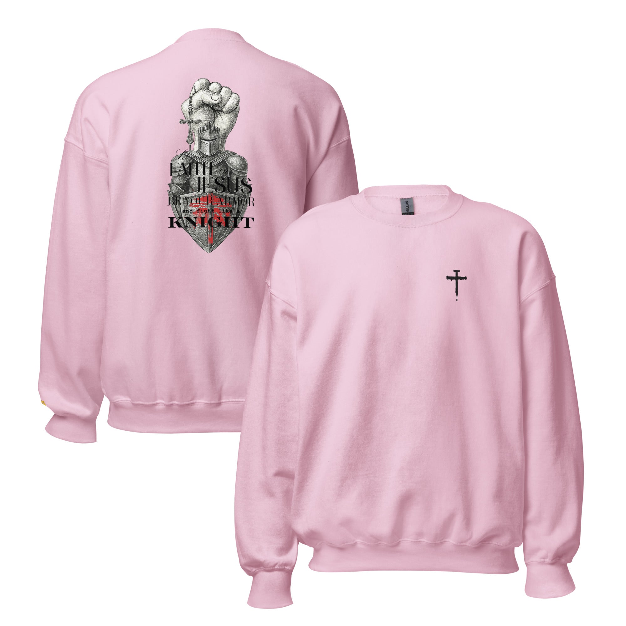 Unisex Crew Neck Sweatshirt - Light (Be Your Armor) - Pink / S