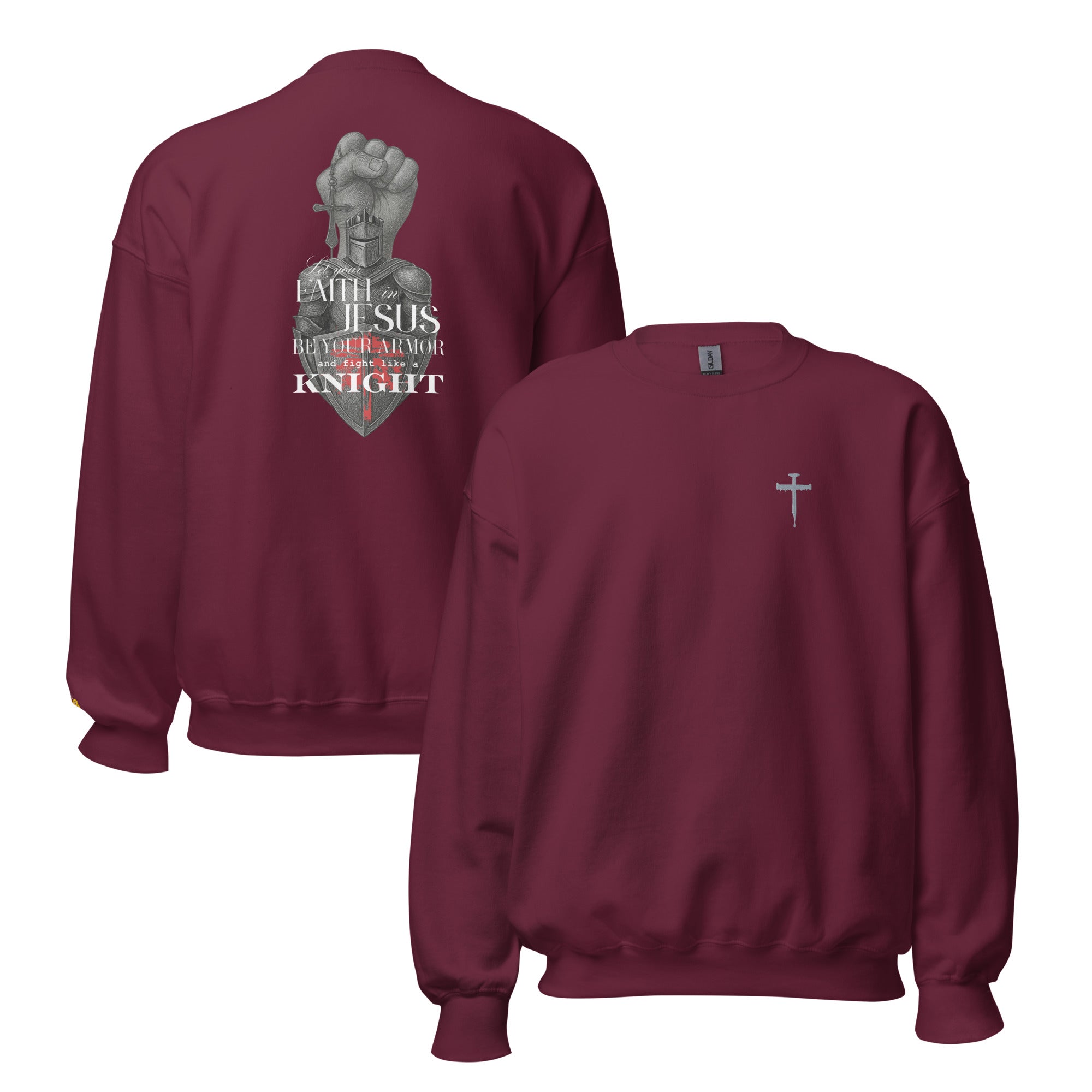 Unisex Crew Neck Sweatshirt - Dark (Be Your Armor) - Maroon / S