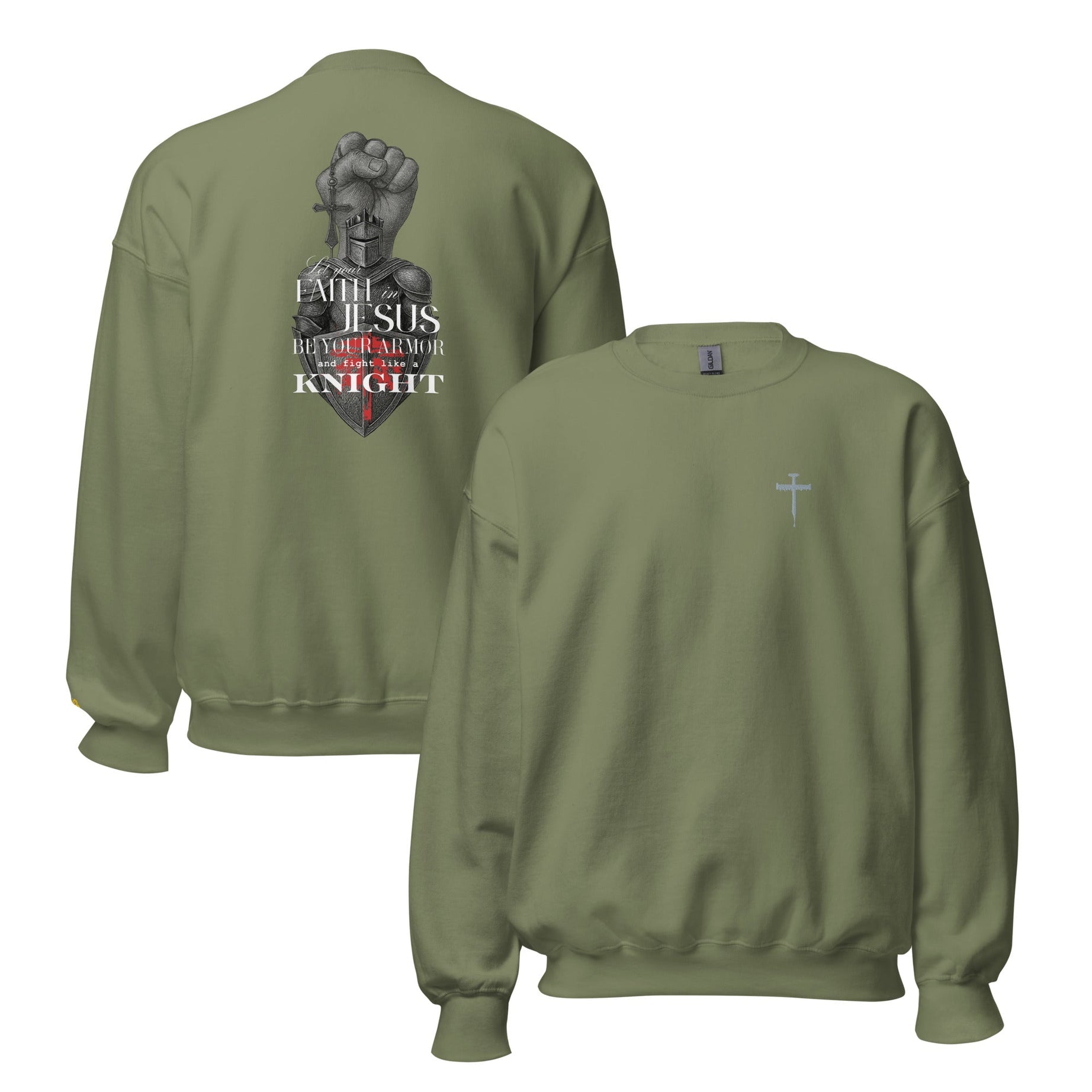Unisex Crew Neck Sweatshirt - Dark (Be Your Armor) - Military Green / S