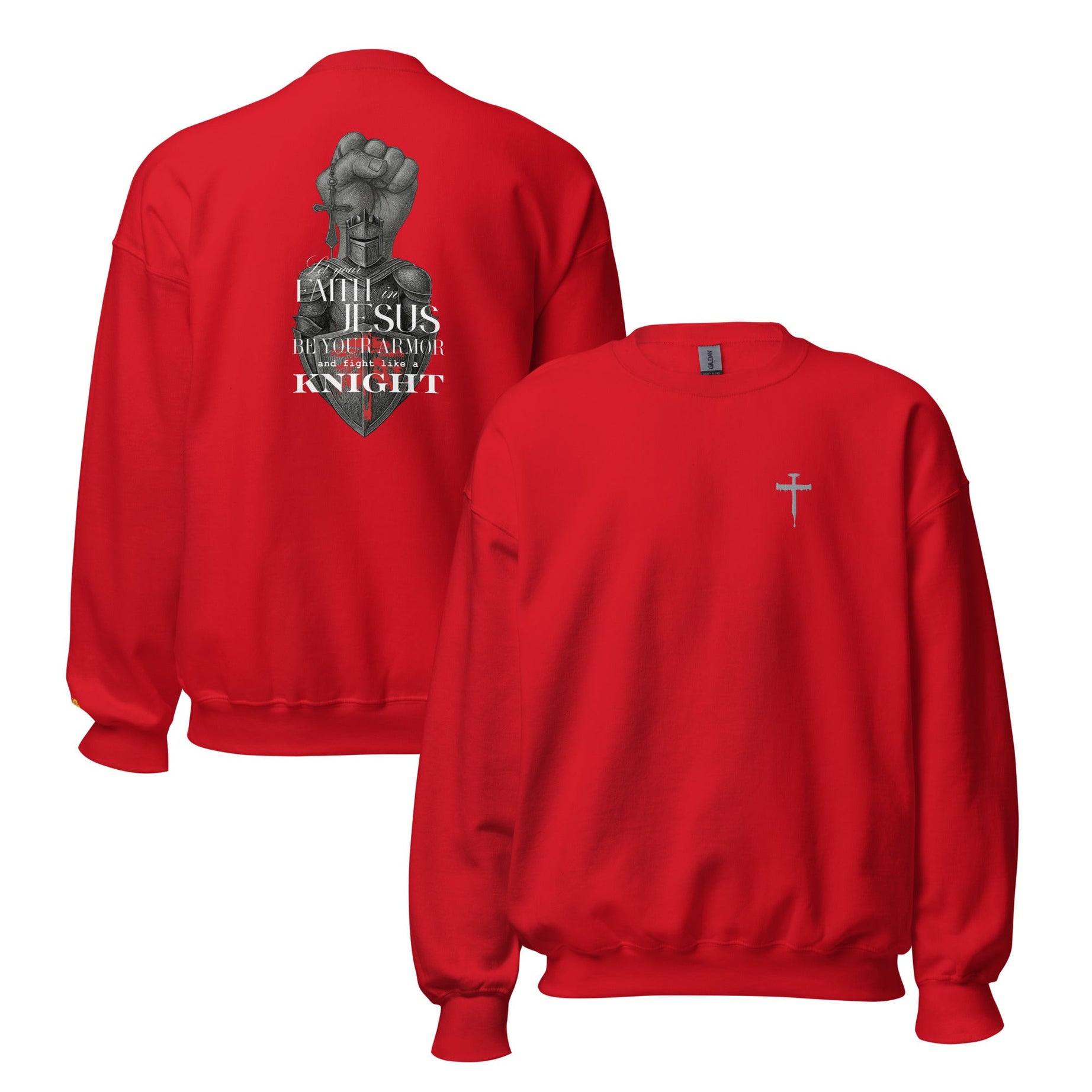 Unisex Crew Neck Sweatshirt - Dark (Be Your Armor) - Red / S